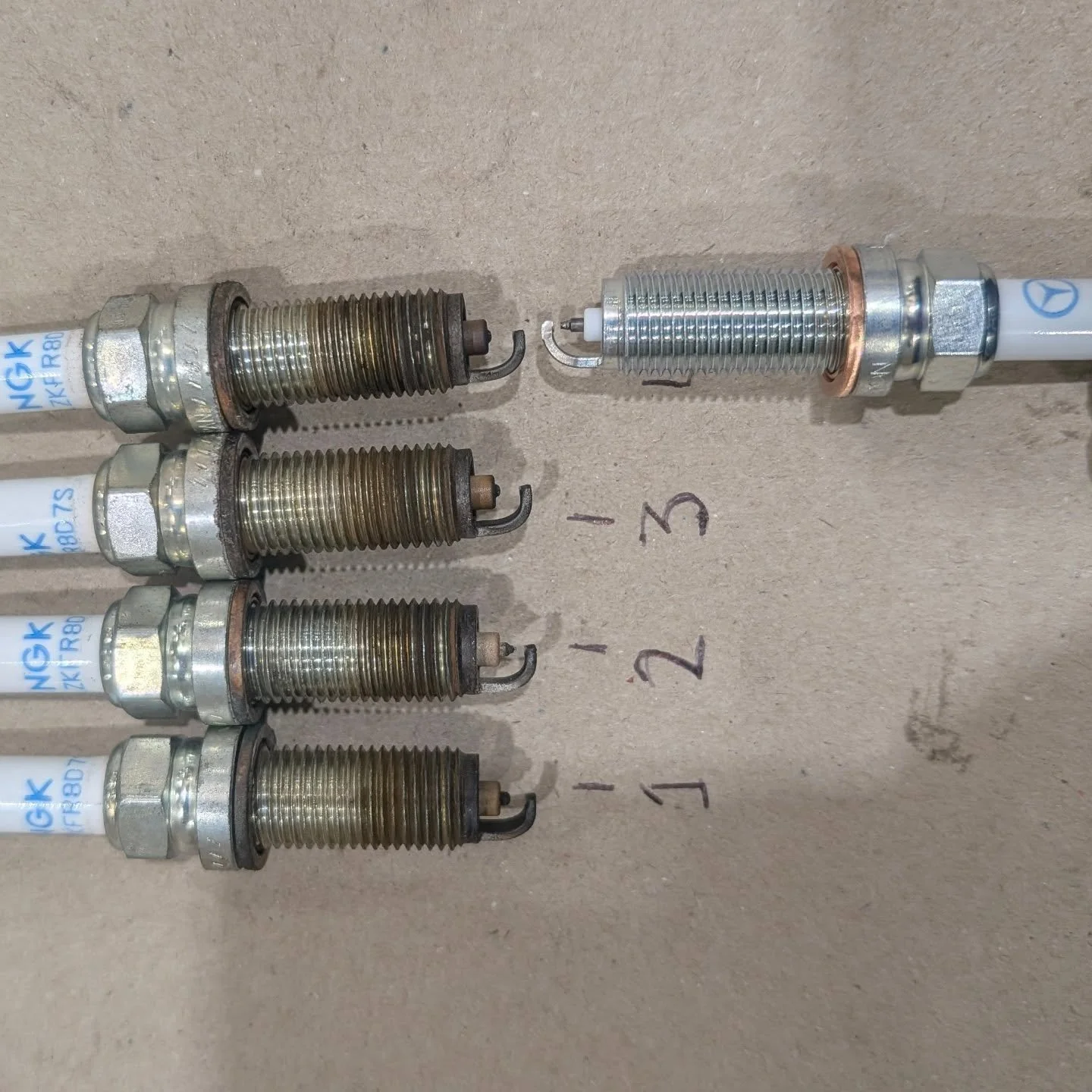 🛑 The Danger of Delayed Maintenance: A Mercedes GLC 🛑

Ever wonder why we recommend changing your spark plugs on time? 

This Mercedes-Benz GLC came into the shop this week with a severe engine misfire. 

When we pulled the plugs, we found the culp