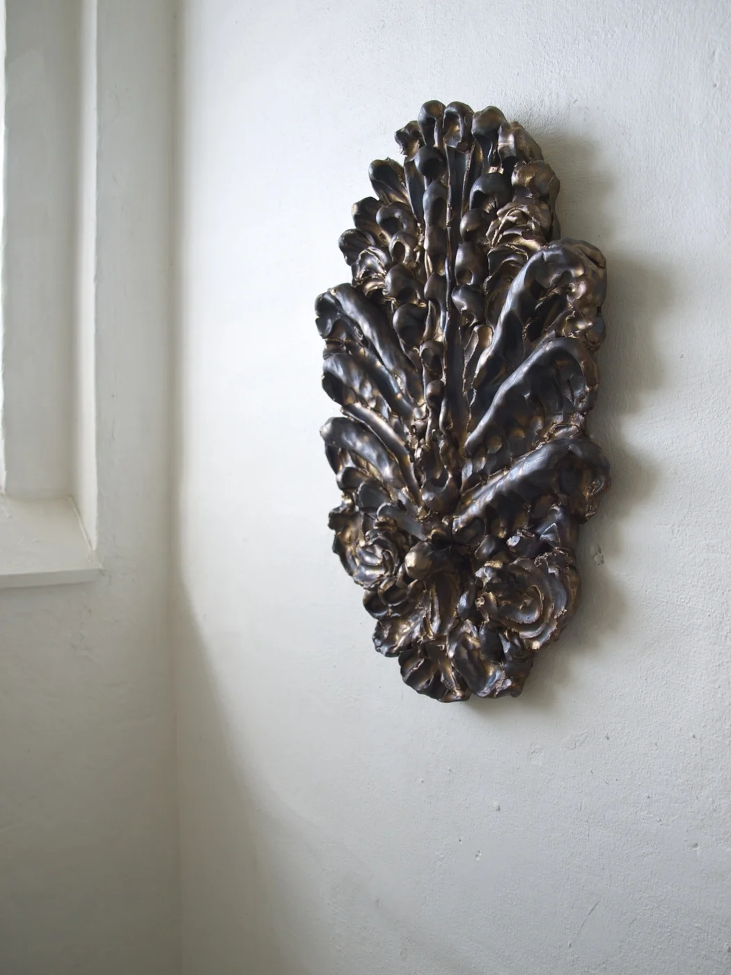 Botanical Composition #15 Ceramic Ornament, Stoneware ceramic, bronze glaze, 60x35cm