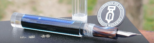 Shinobi in clear acrylic and Tsunami Alumilite section.