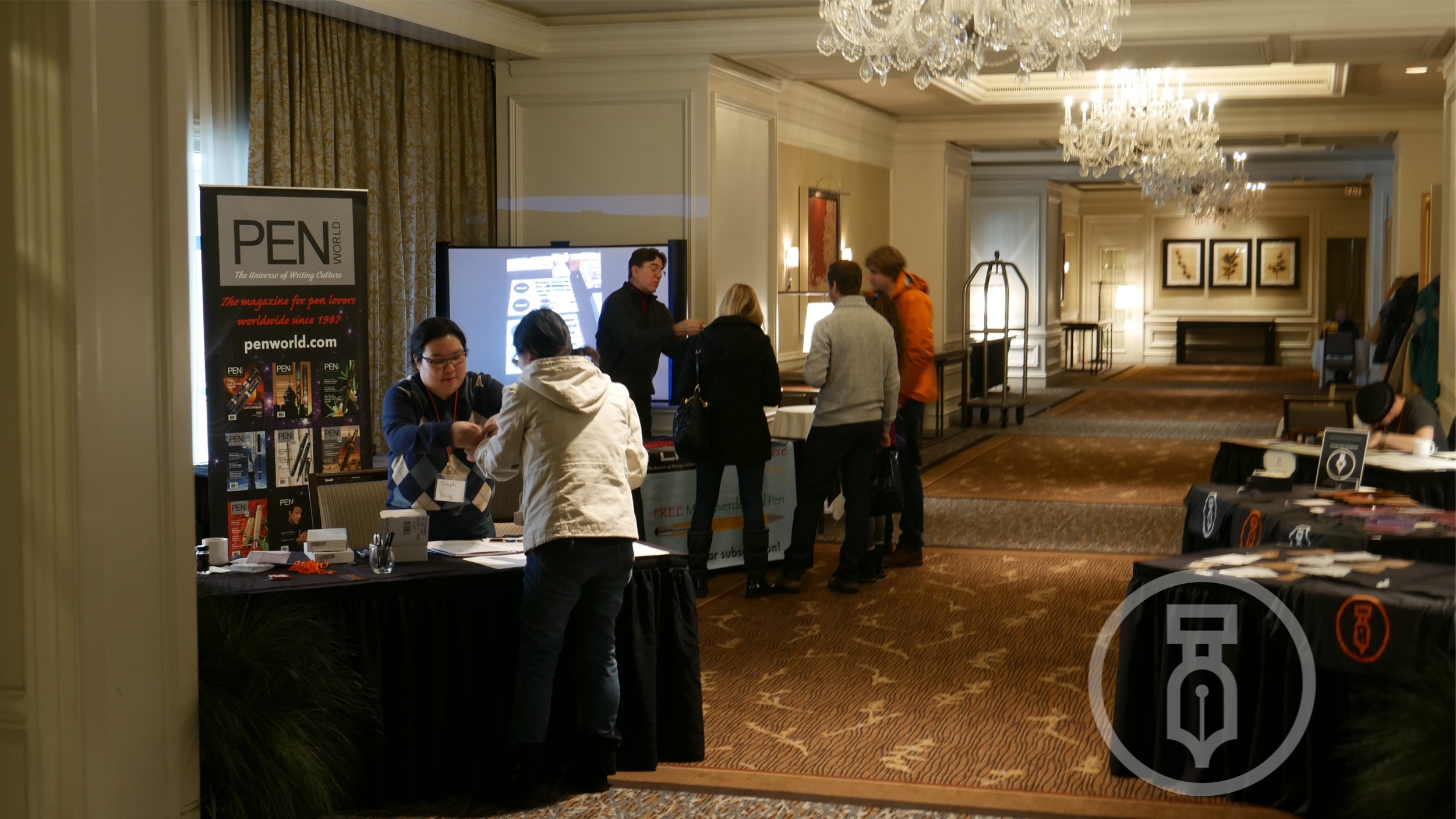 Steph working the registration table