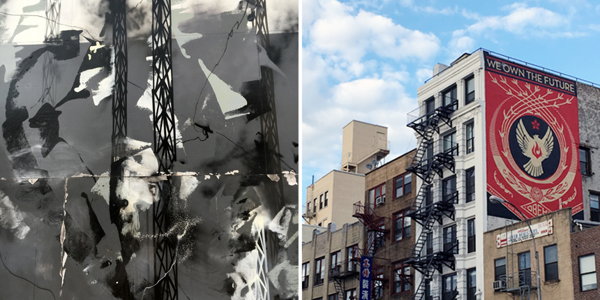 @futuradosmil small section of the Bowery Mural | @obeygiant