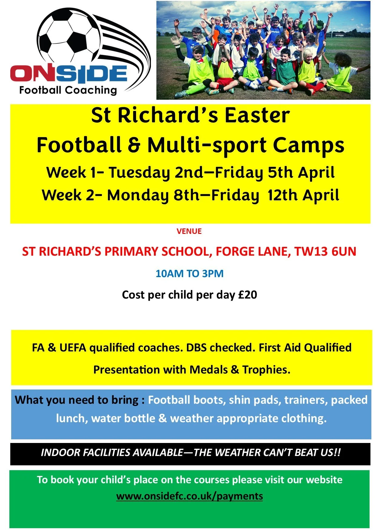 Easter Football and Multisport Camp 2024 — onsidefc.co.uk