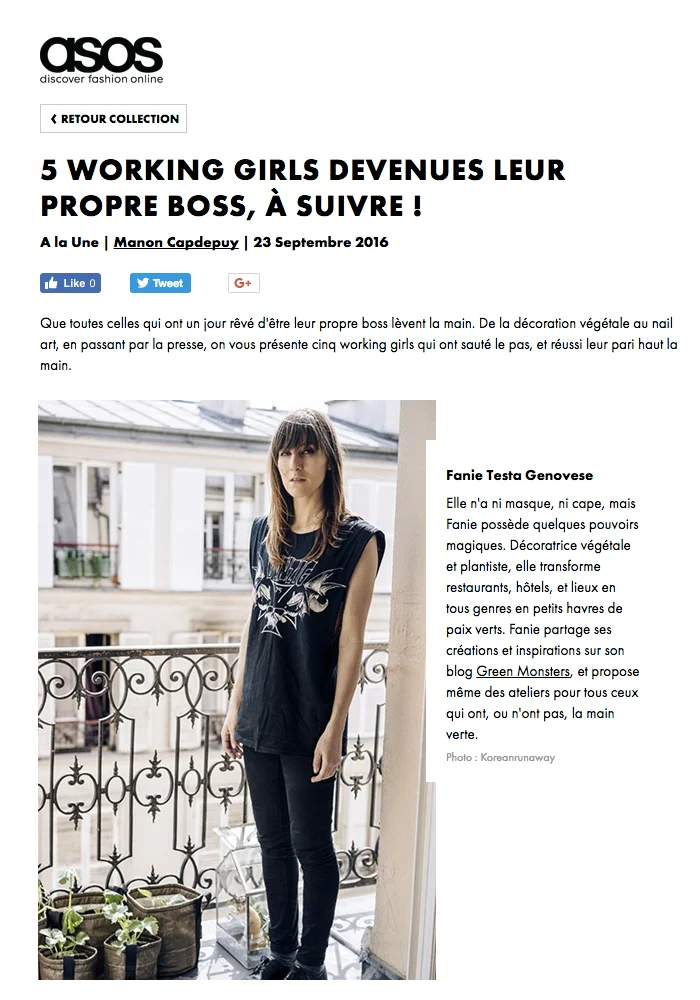 09/16. ASOS. 5 Working girls devenues leur propre boss, à suivre !