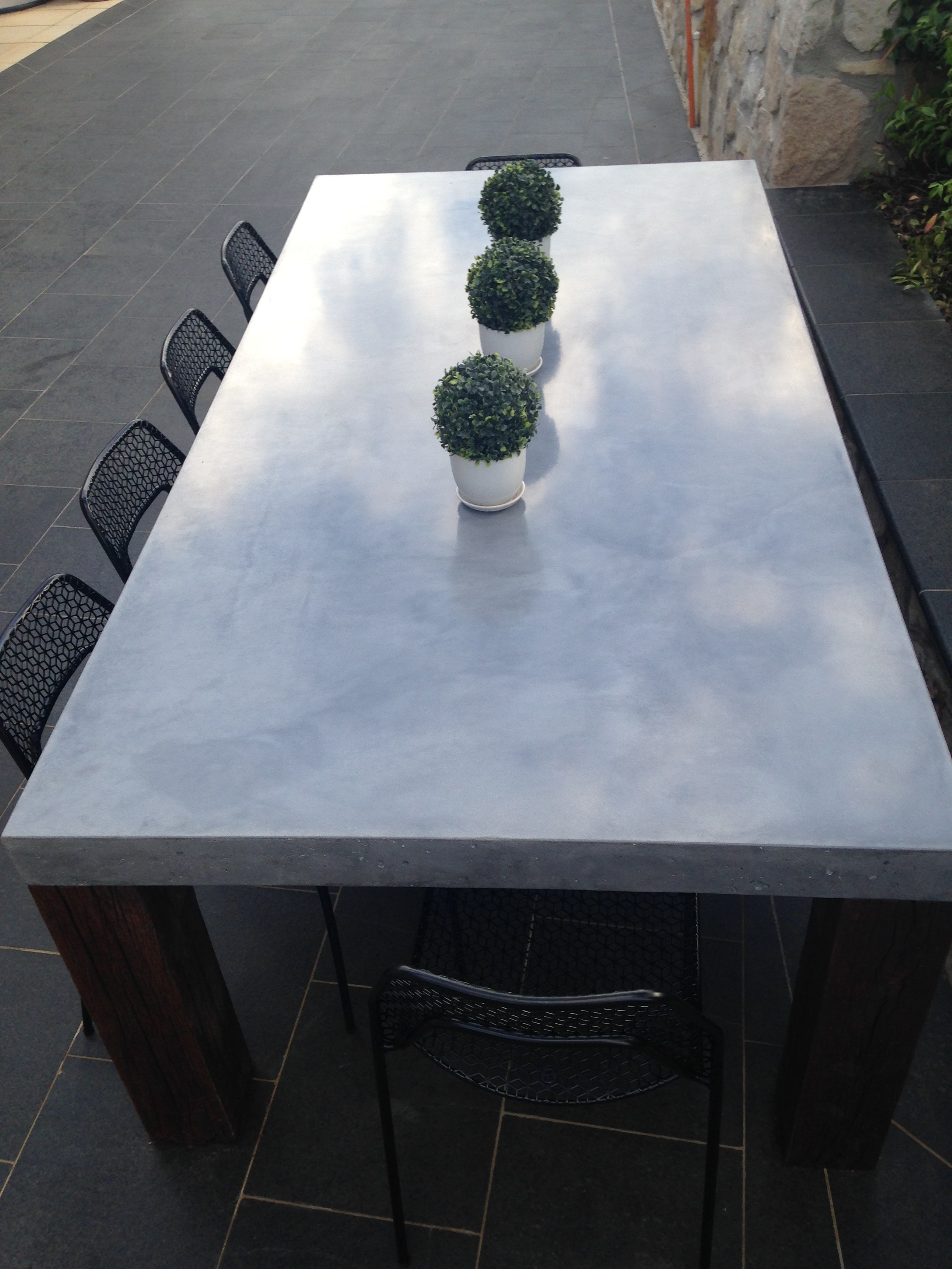 outdoor concrete dining table