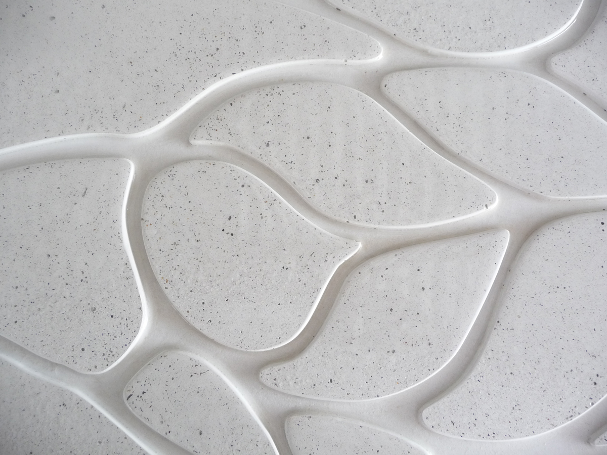 white floral concrete wall tile