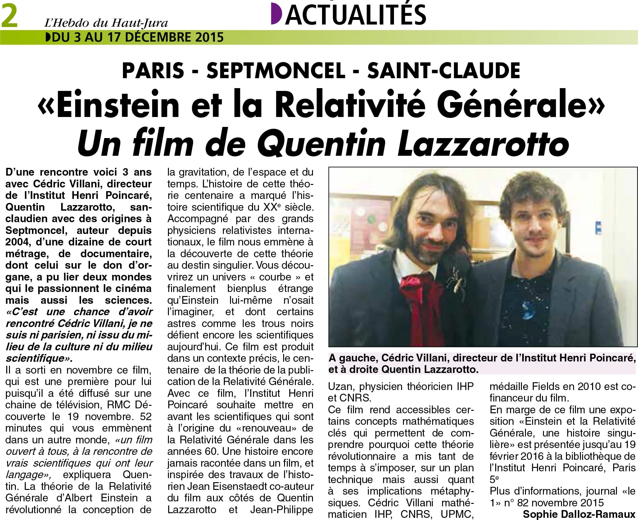Einstein et la Relativité Générale