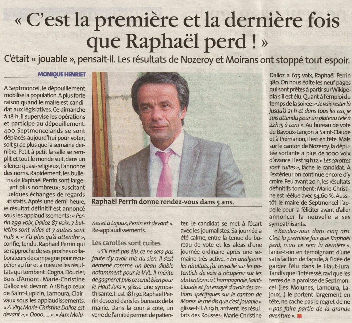 C'est la première et la dernière fois que Raphaël perd