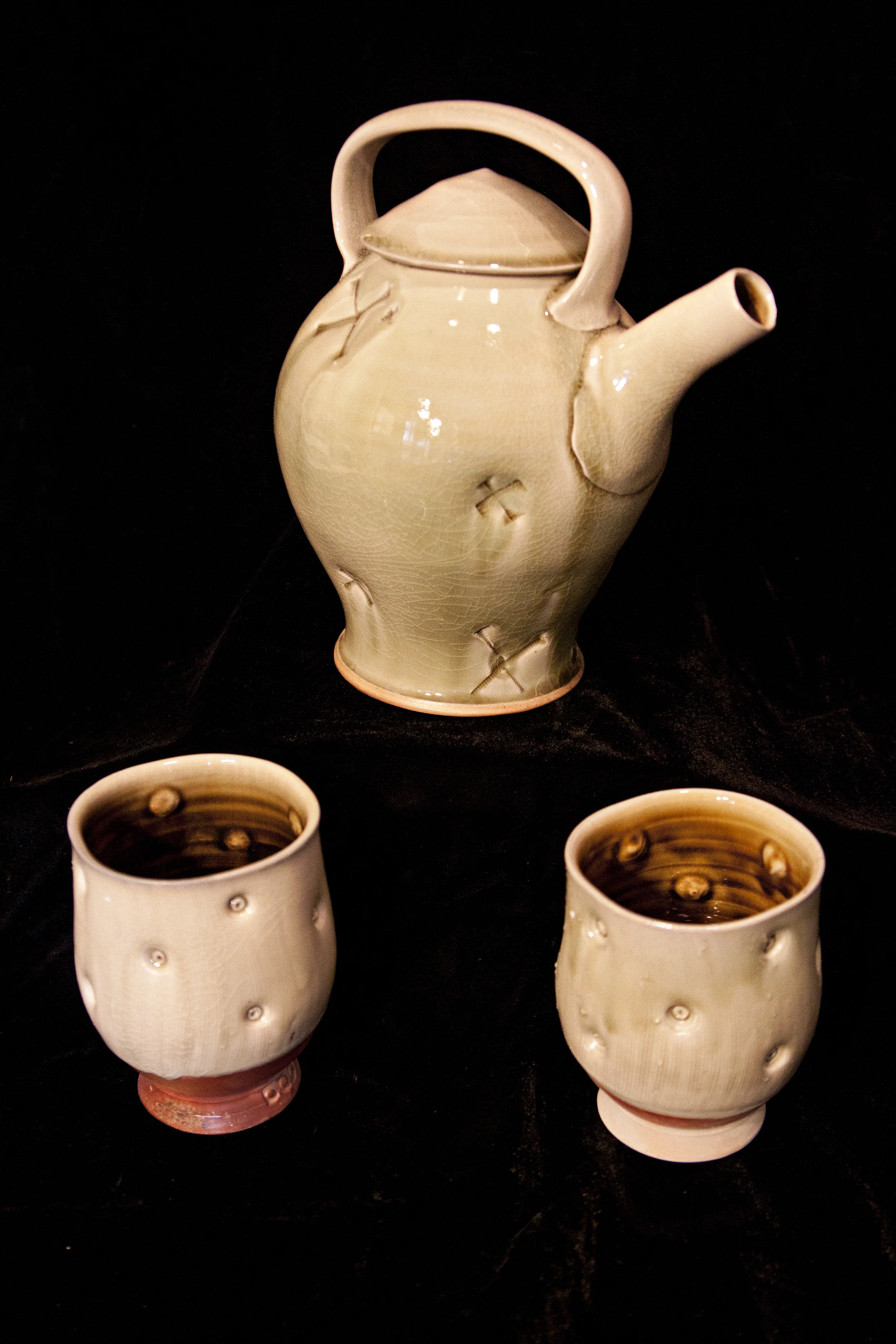 Tea set - wood/soda fired porcelain - Shane Mickey