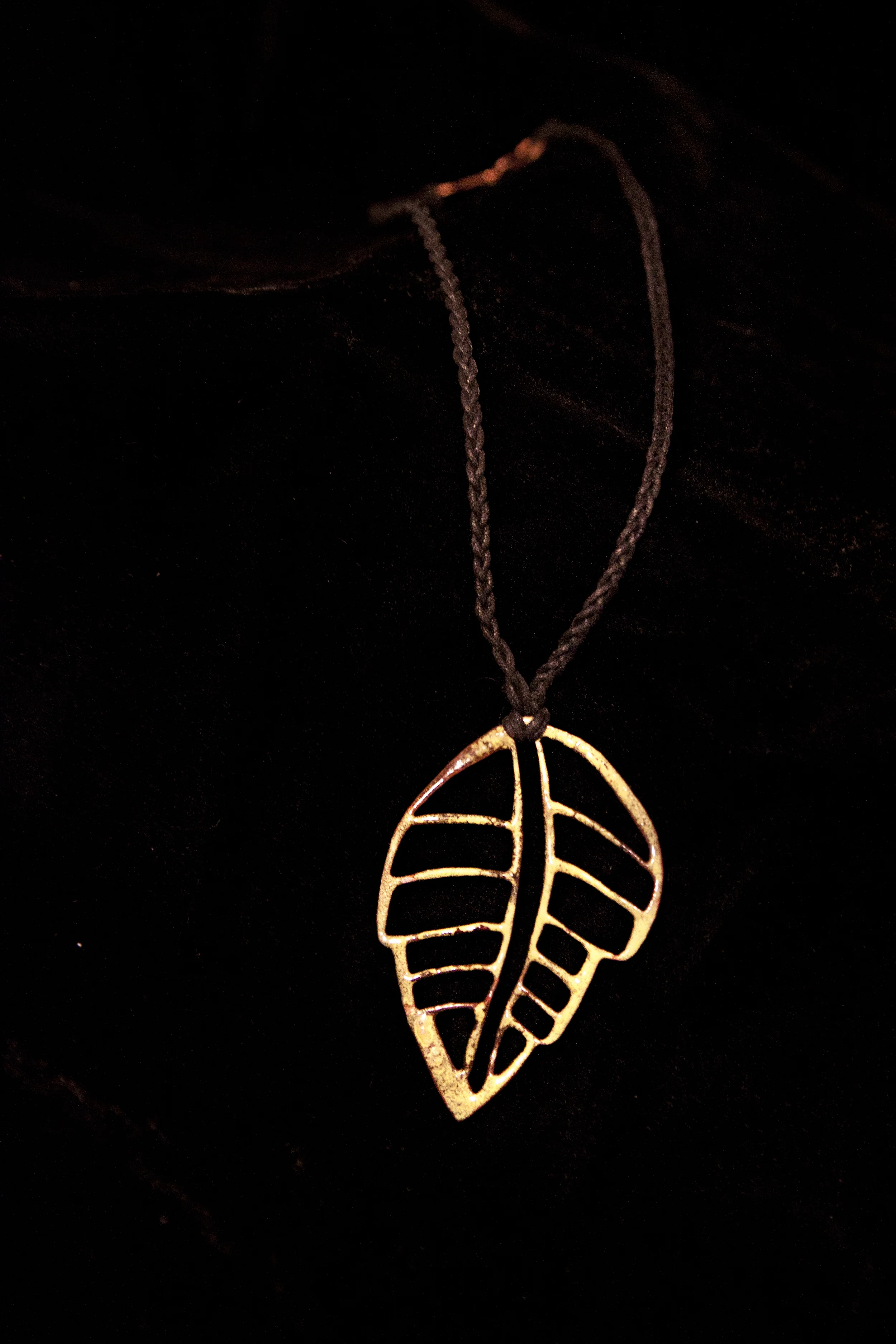 Hand pierced and enameled leaf pendant- reversible- Alena Applerose