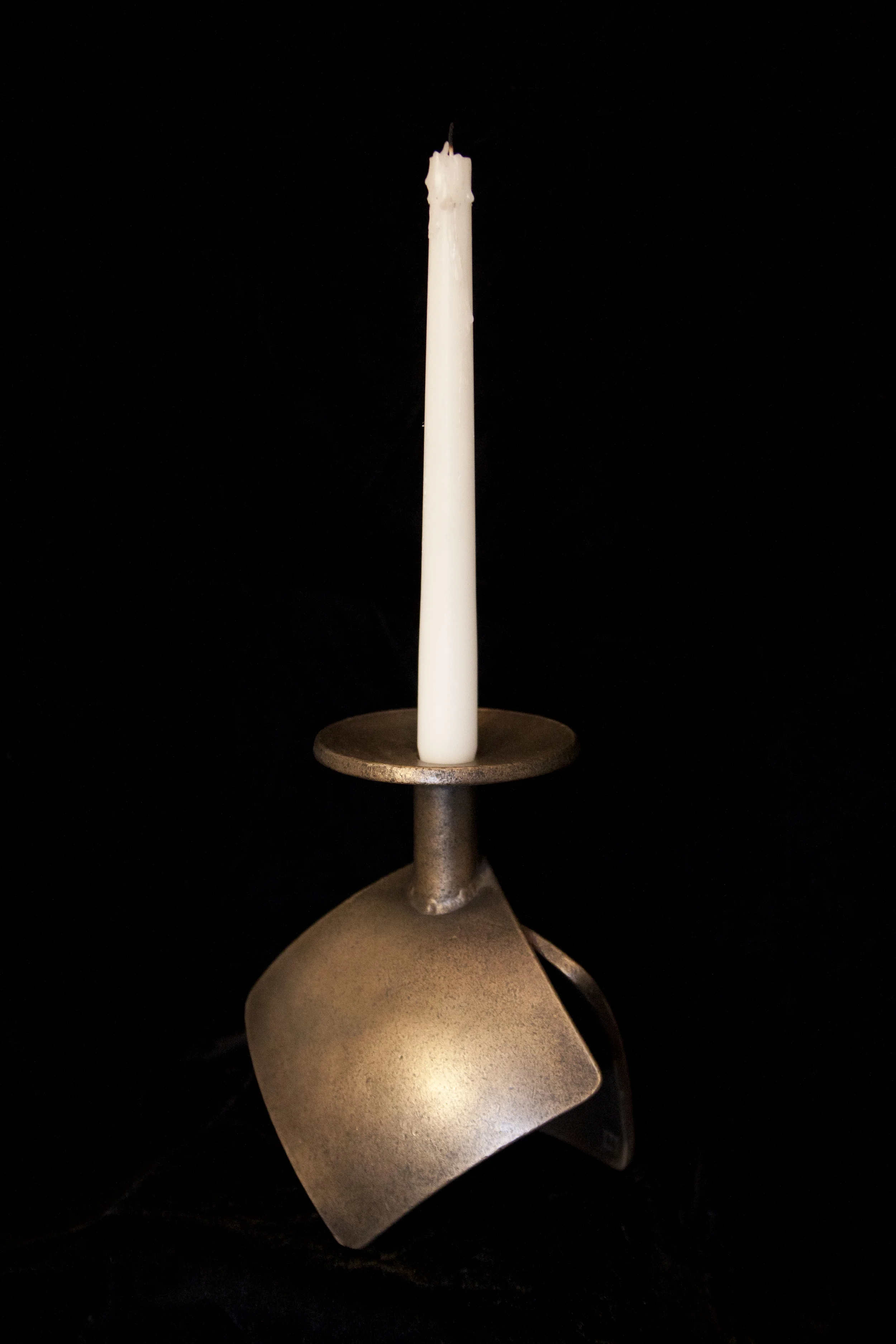 Crushed Steel Candlestick Holder, mild steel, 6h x 6.5 in. - Hoss Haley