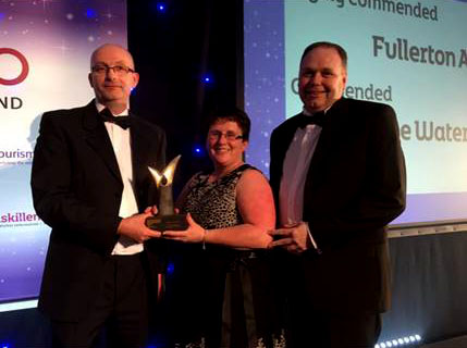 (Above) Representatives of the Bishop’s Gate Hotel being presented with an award at the awards ceremony last Thursday evening.