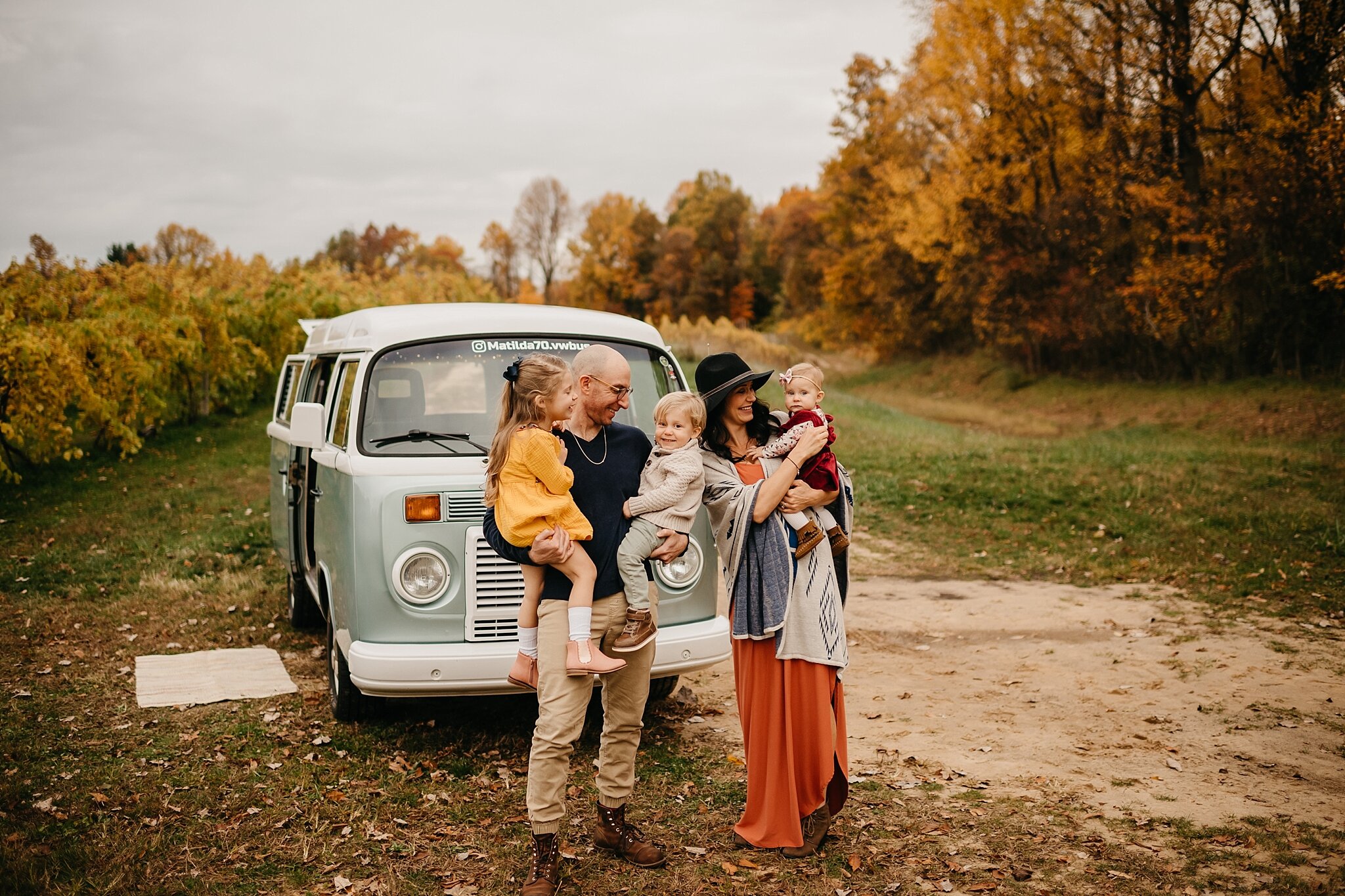  VW Bus Family Photos, Fall Family Photos, Grand Rapids Michigan 