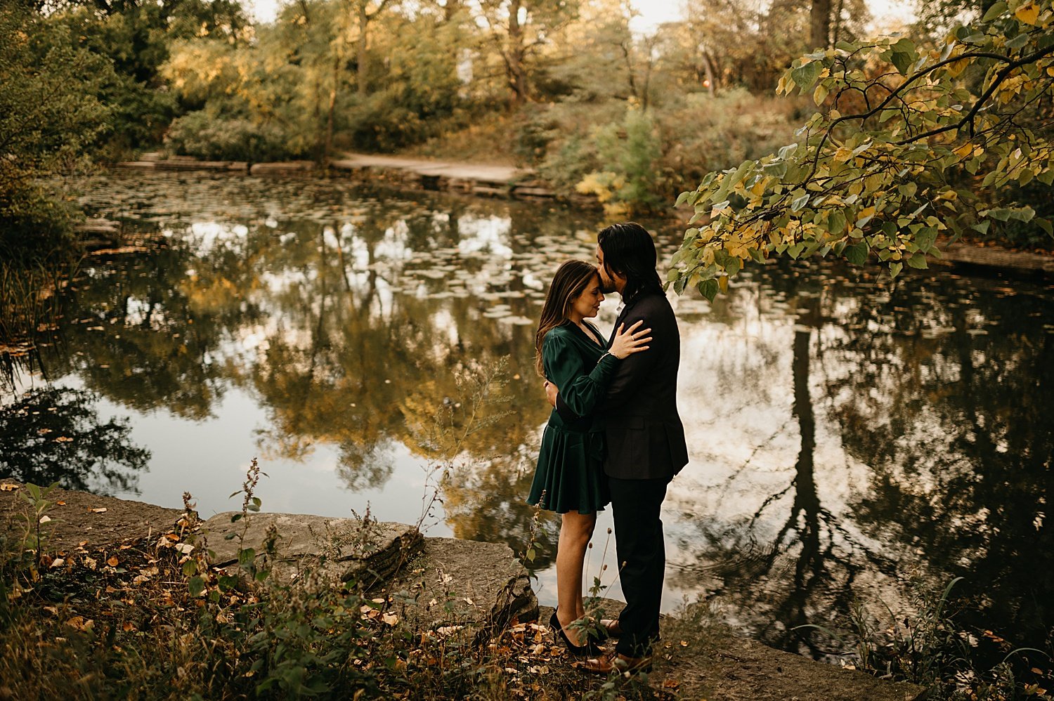 Chicago Lily Pond Engagement Session