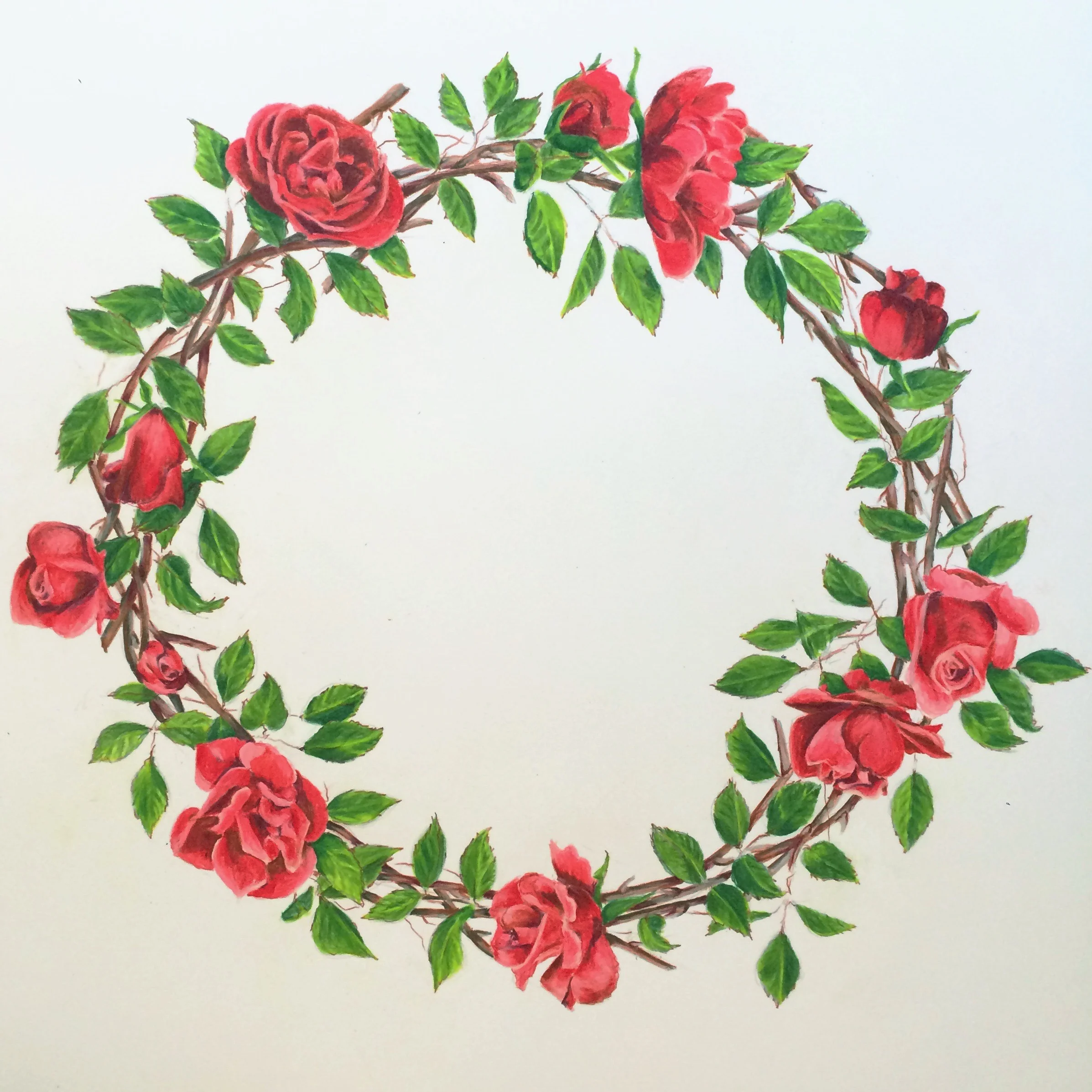 Rose Wreath Print