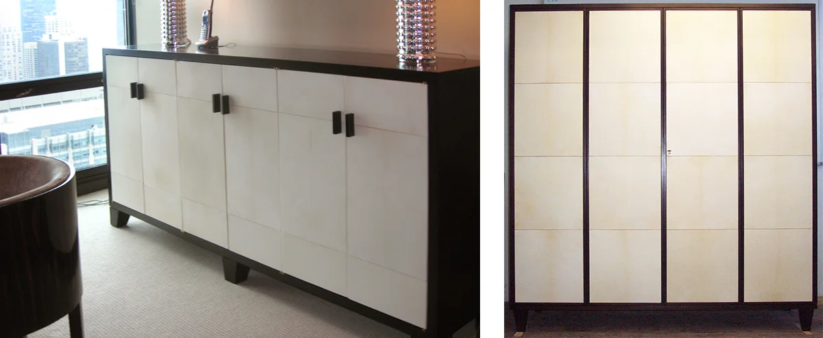 Sideboard and TV cabinet with vellum panels