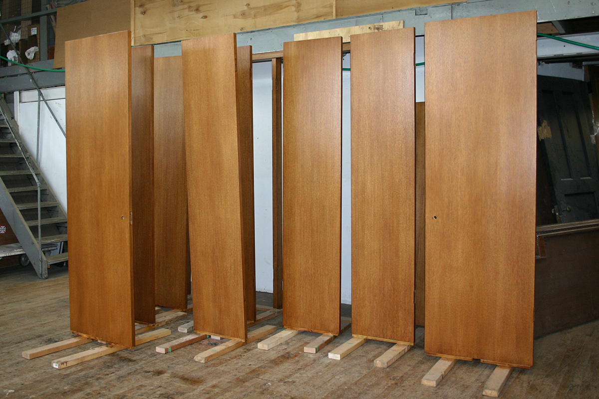 Doors during finishing