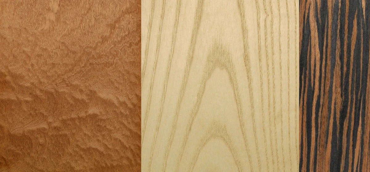Examples of veneers used by BF Workshops, Inc.