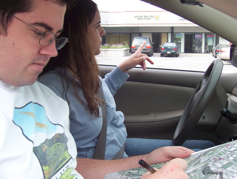 Erick field-checking with Mandy (Wallace) Parkes