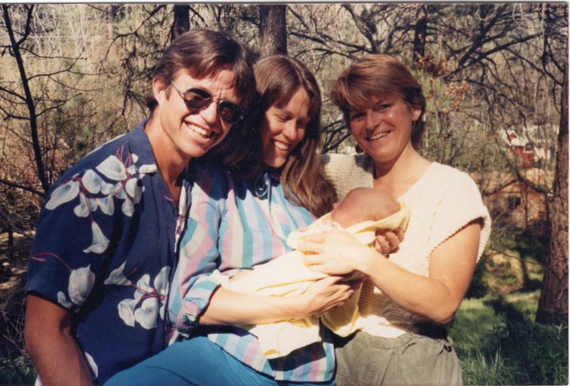 Eric and Lisa McCready with Gretchen Charlton and newborn baby 