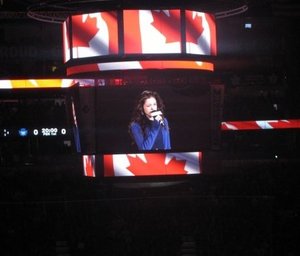 Nikki Ponte performing O Canada