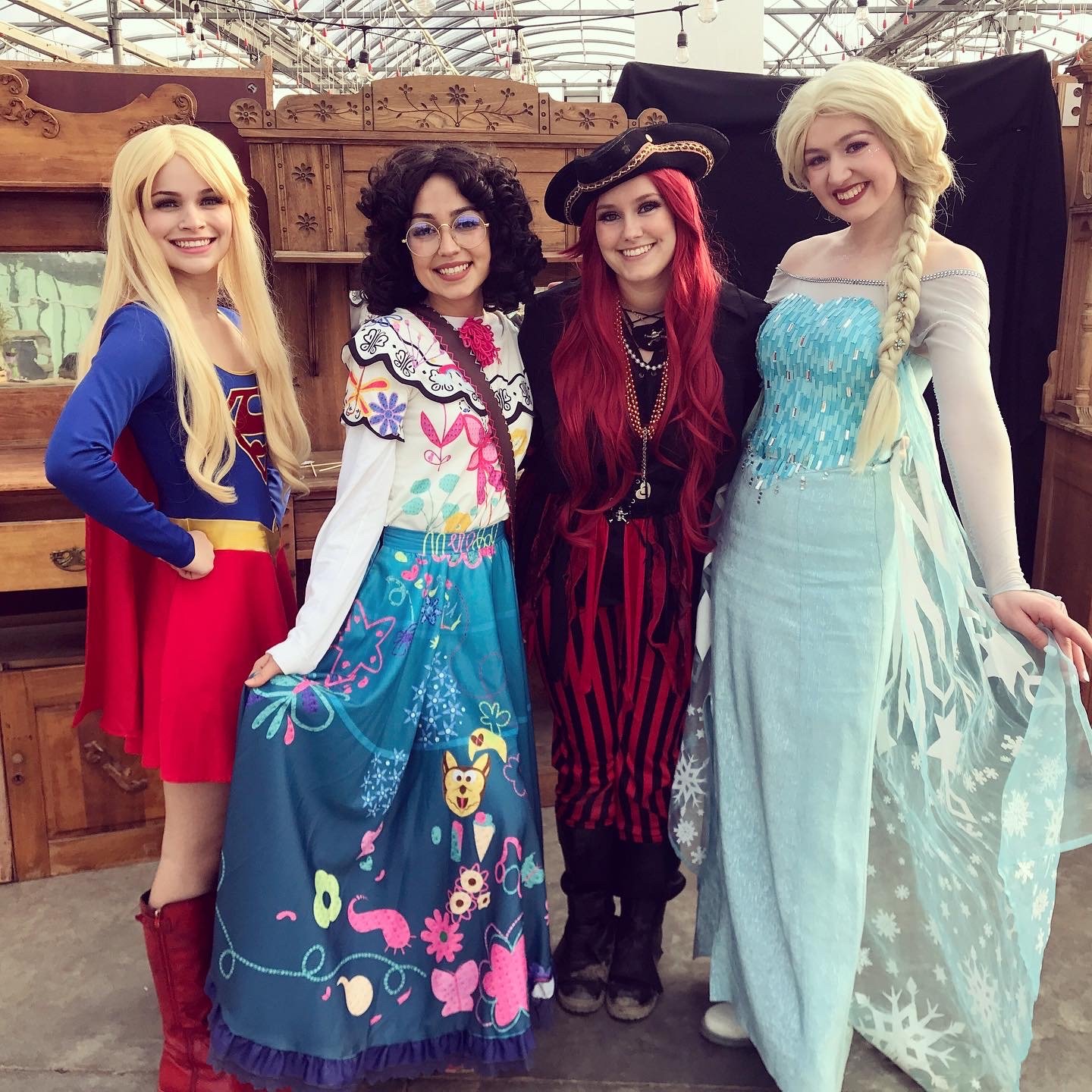 Family Day at Pingle's - Supergirl,Mirabel,PirateCaptain,Elsa.JPG