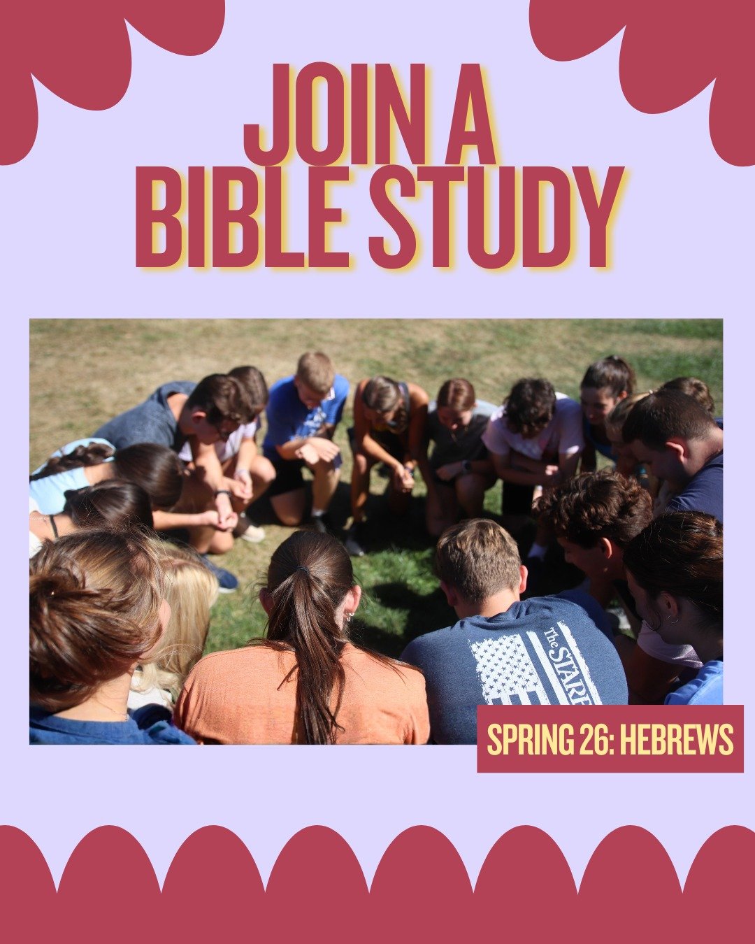 Looking to get connected to a Bible study this semester? Click the link in our bio and fill out the interest form!

We have men&rsquo;s and women&rsquo;s Bible studies for freshmen, sophomores, and upperclassmen! This semester, we will be diving into