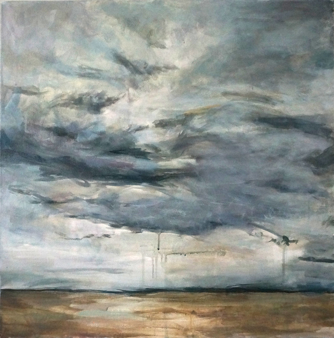 Texas Tears IV -drippy landscape painting skyscape rain Kaitlin Merchant Davison kdmerchant.jpg