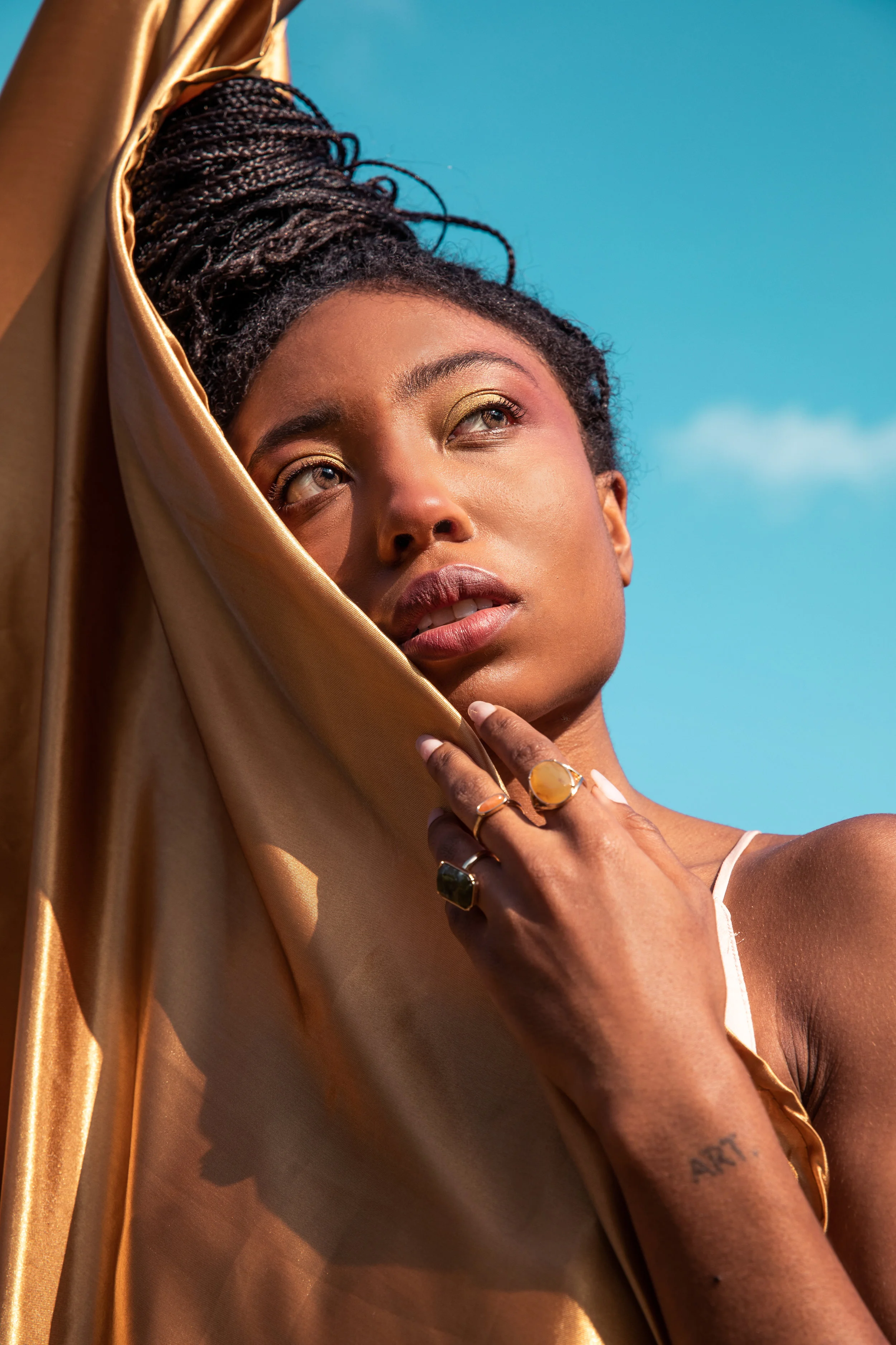 Model with Blue Sky
