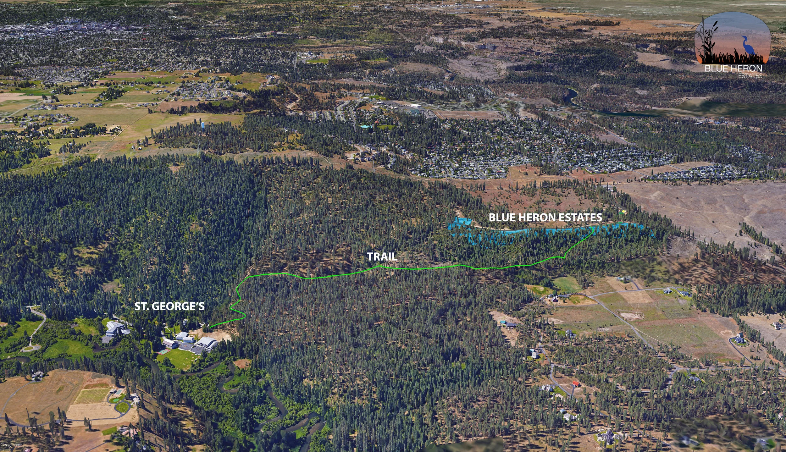 Closest school to Blue Heron Estates, connected by a trail