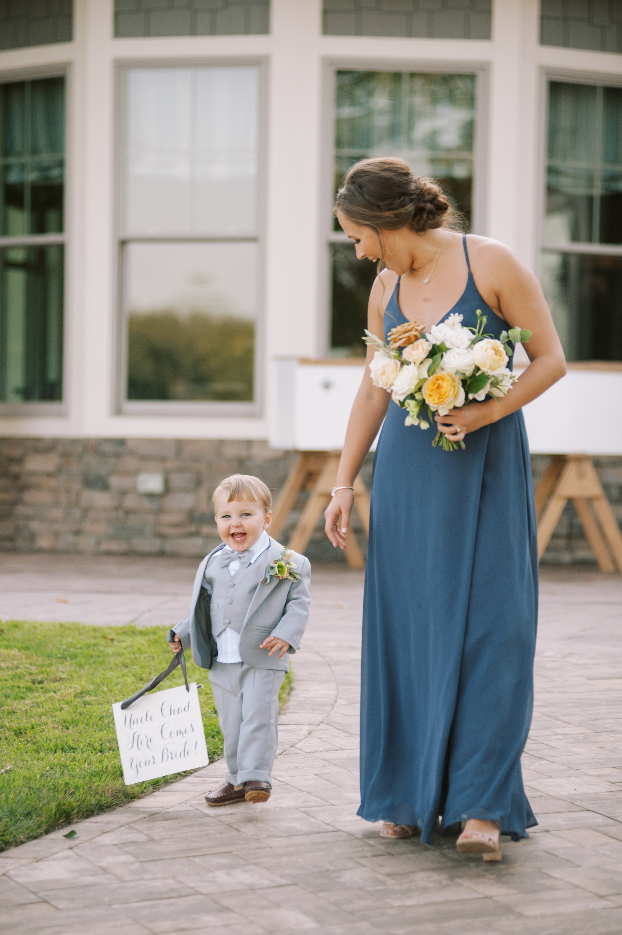 Bridesmaid and Ring Bearer Lake Gaston Wedding by NC Wedding Photographer Fancy This Photography 