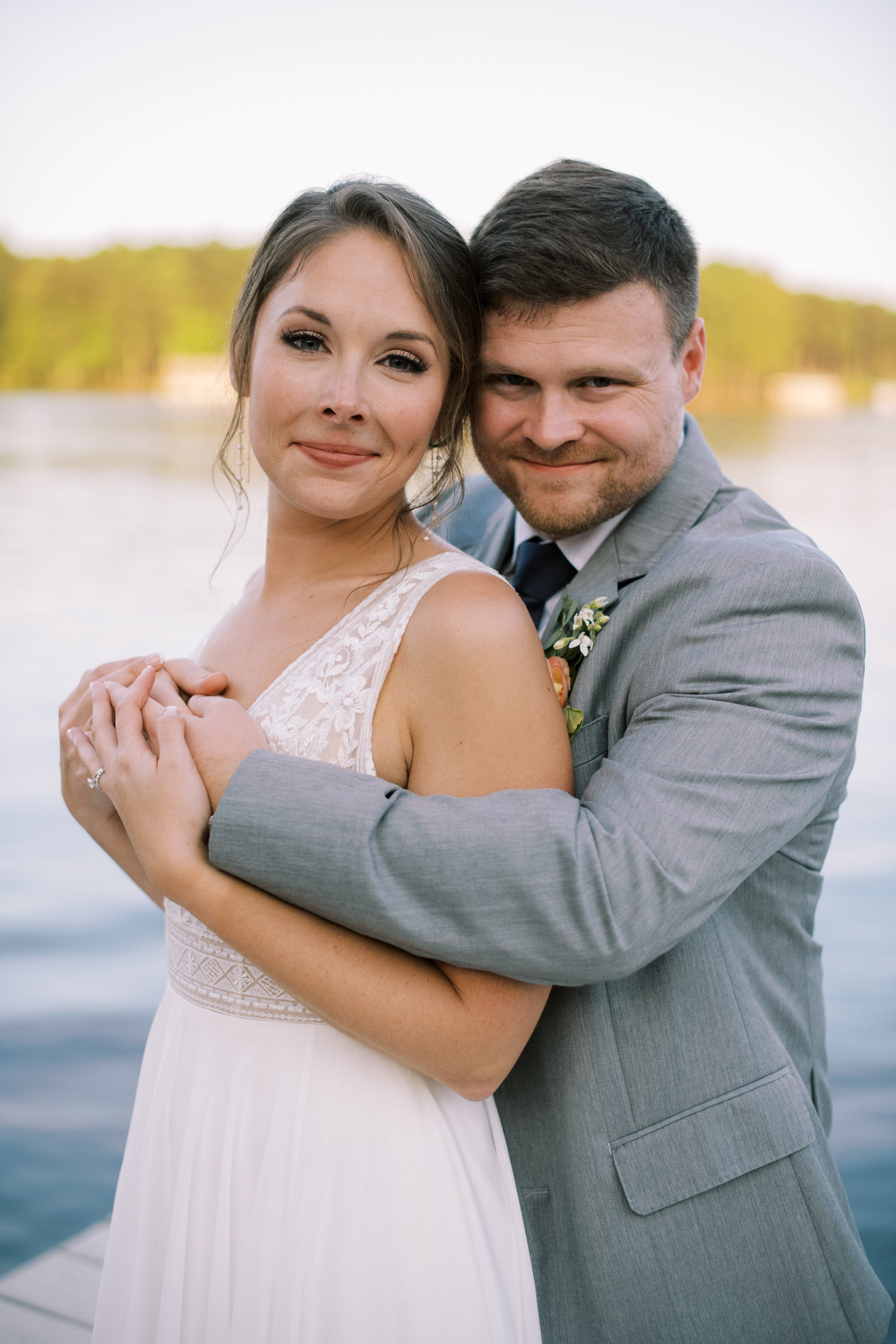 Golden Hour Portraits at Lake Gaston Wedding by NC Wedding Photographer Fancy This Photography 