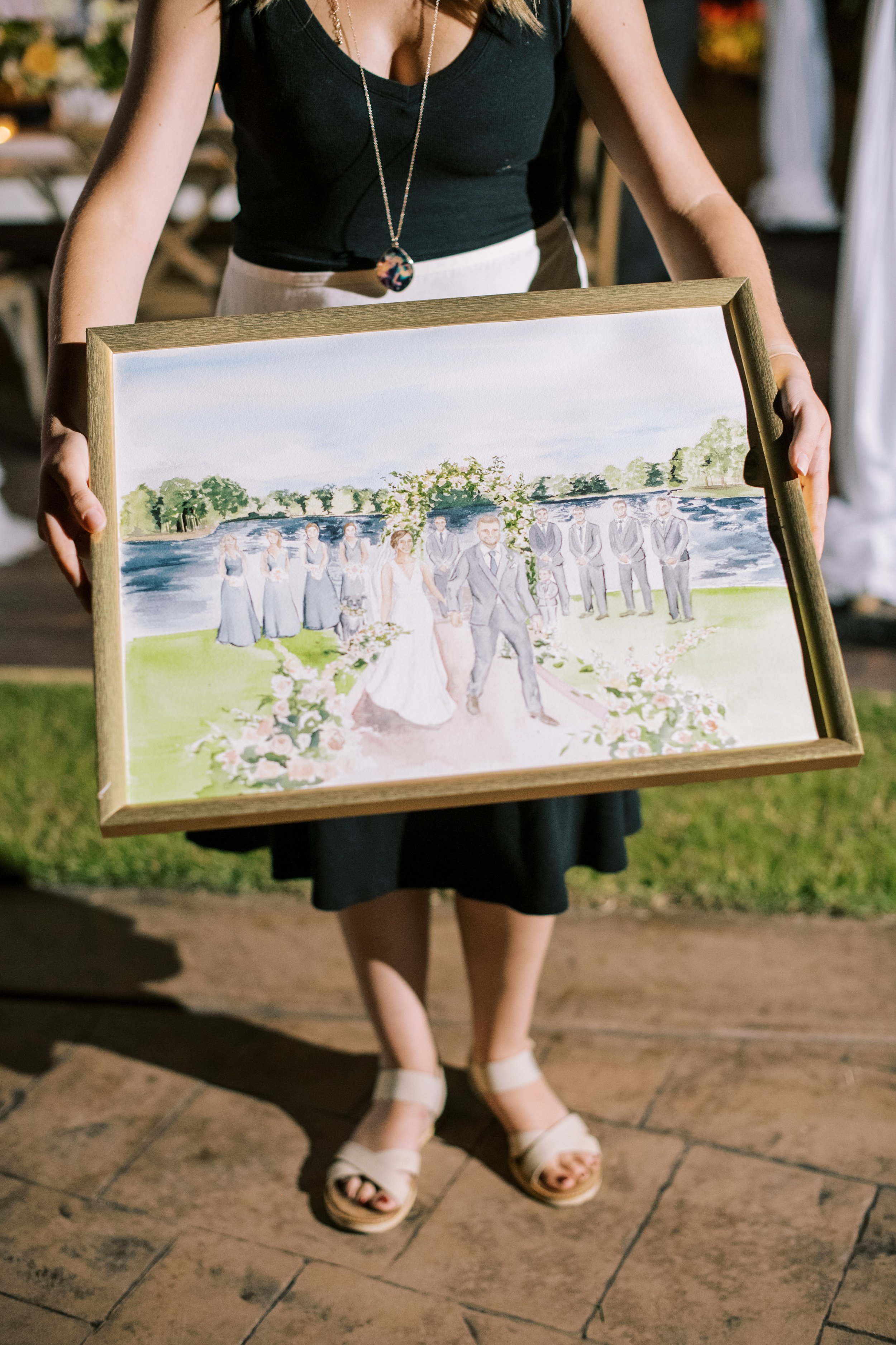 Live Painting Ashley Triggiano Lake Gaston Wedding by NC Wedding Photographer Fancy This Photography 
