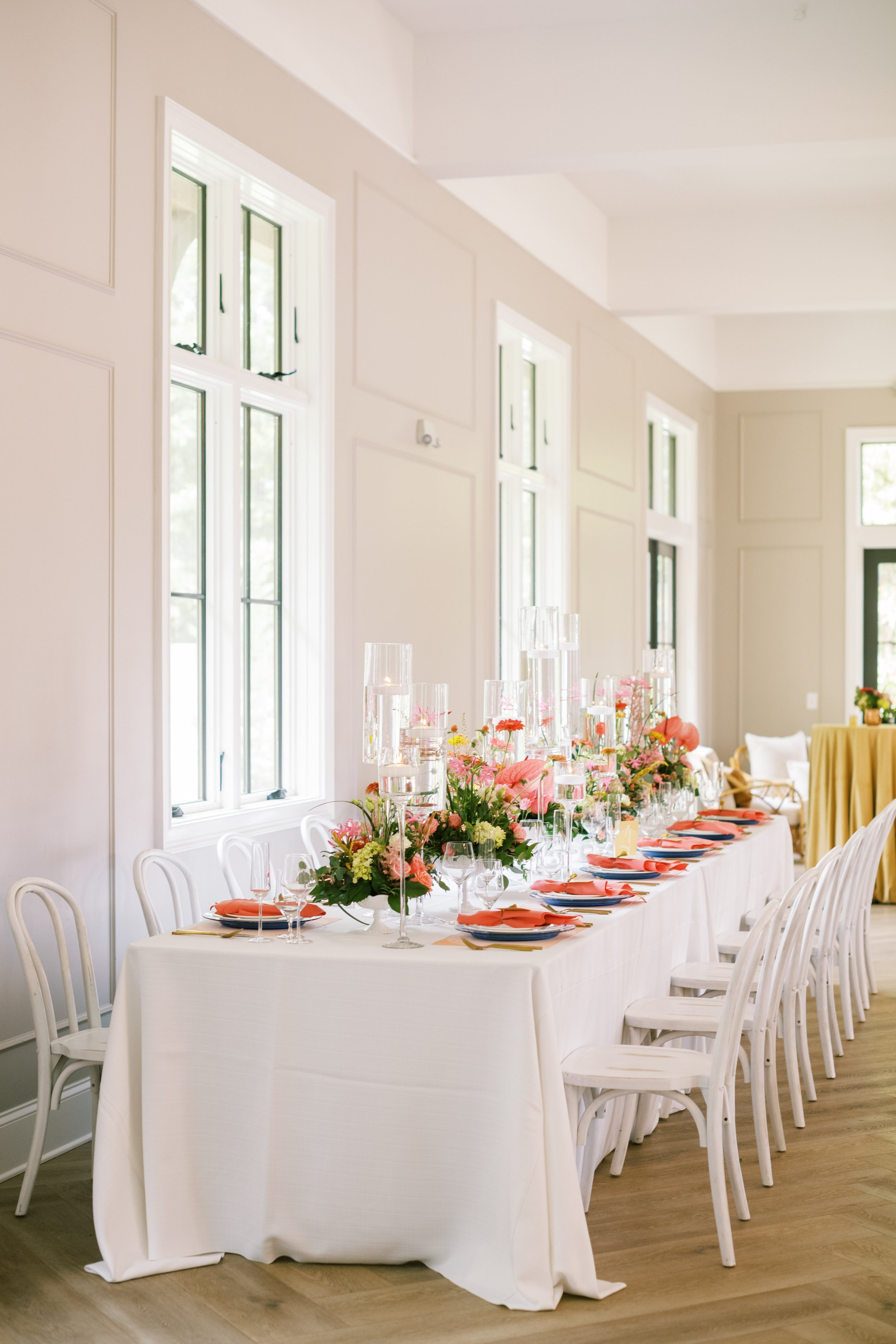 Table Colorful Wedding Inspiration at The Bradford NC Wedding Venue Fancy This Photography