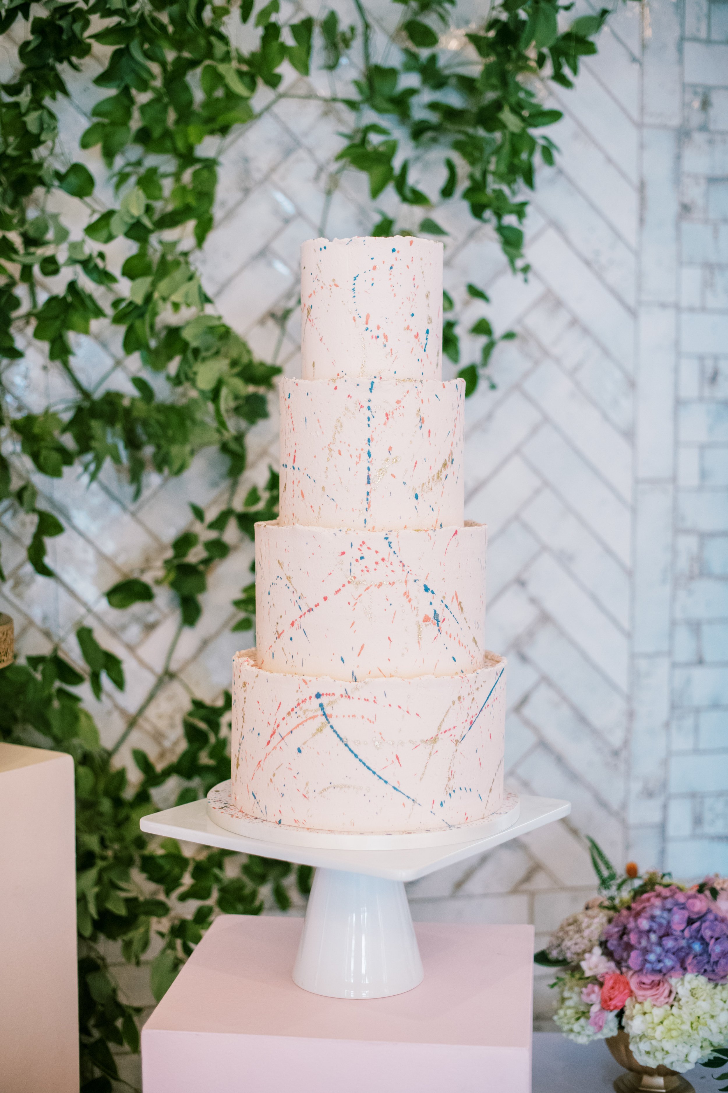 Ashley Cakes NC Colorful Wedding Inspiration at The Bradford NC Wedding Venue Fancy This Photography