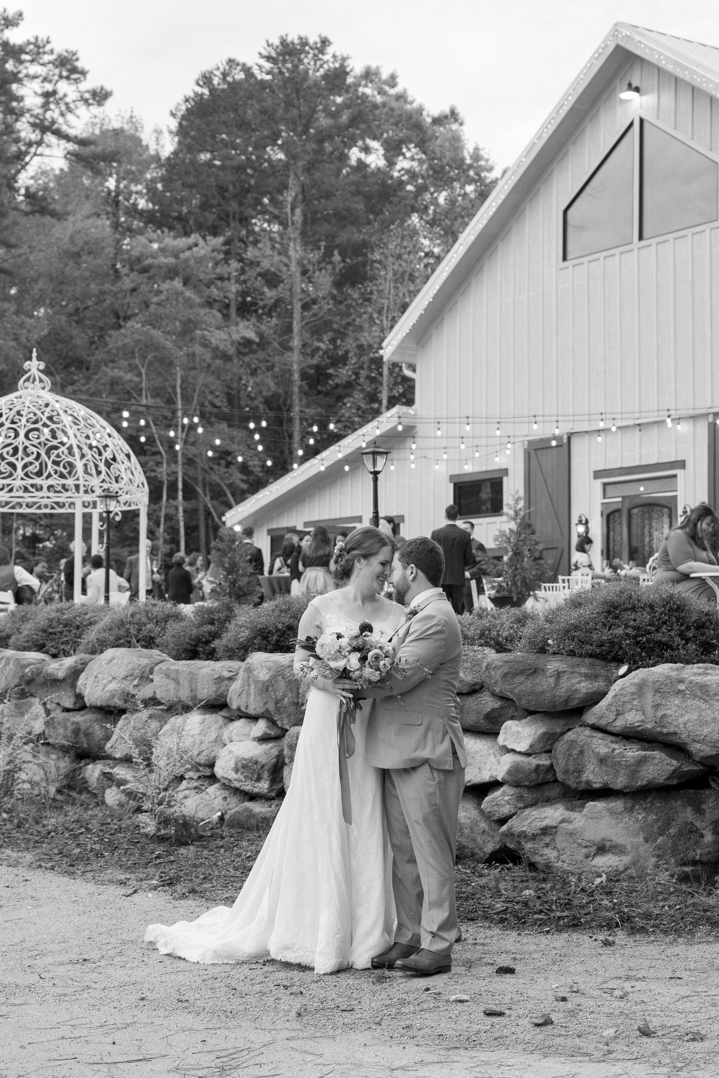 Bride Groom Black and White Lavender Oaks Farm Chapel Hill NC Wedding Fancy This Photography