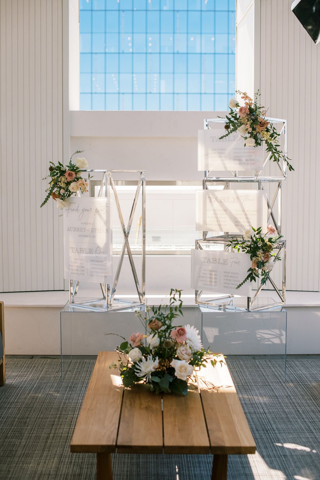 Seating Chart and Flowers The English Garden The Willard Rooftop Lounge at AC Hotel Raleigh Downtown Fancy This Photography