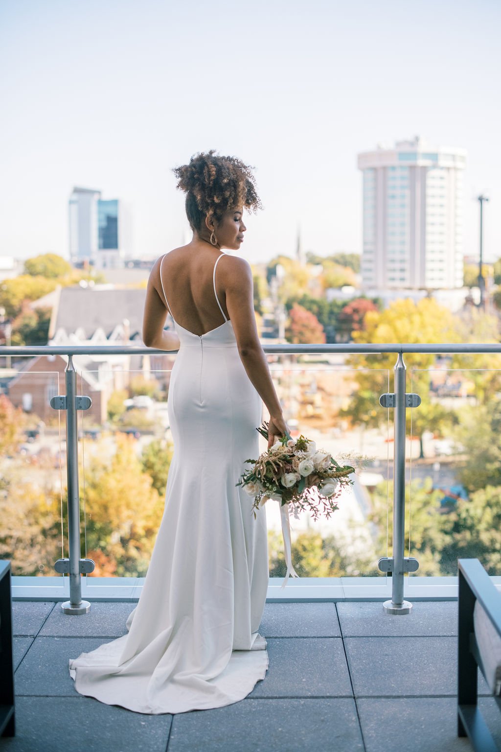 Bridal Portraits at The Willard Rooftop Lounge at AC Hotel Raleigh Downtown Fancy This Photography