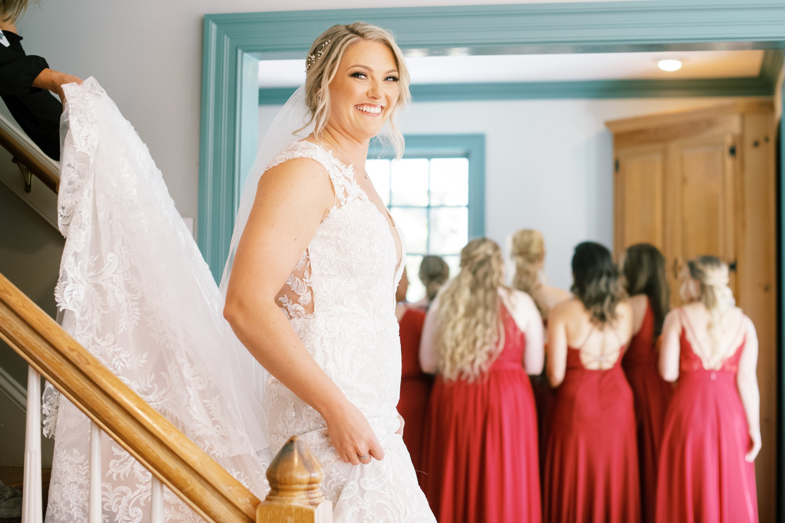 Bridesmaids First Look Walnut Hill NC Wedding Venue Fancy This Photography