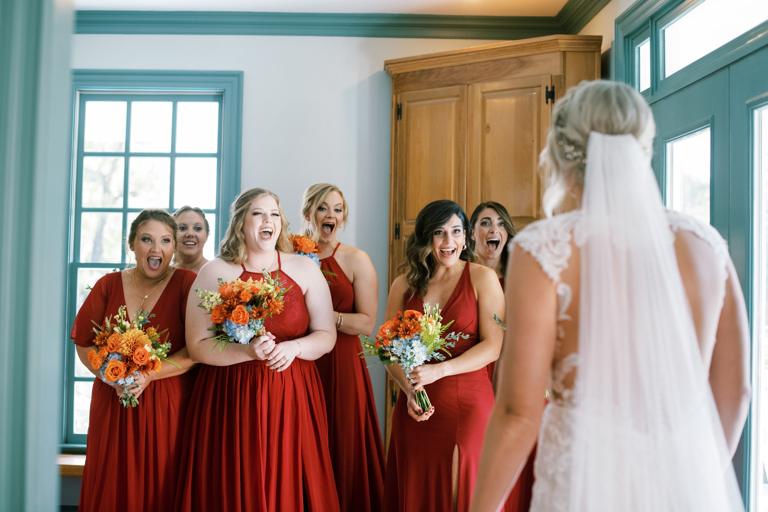 Bridesmaids Reaction Walnut Hill NC Wedding Venue Fancy This Photography