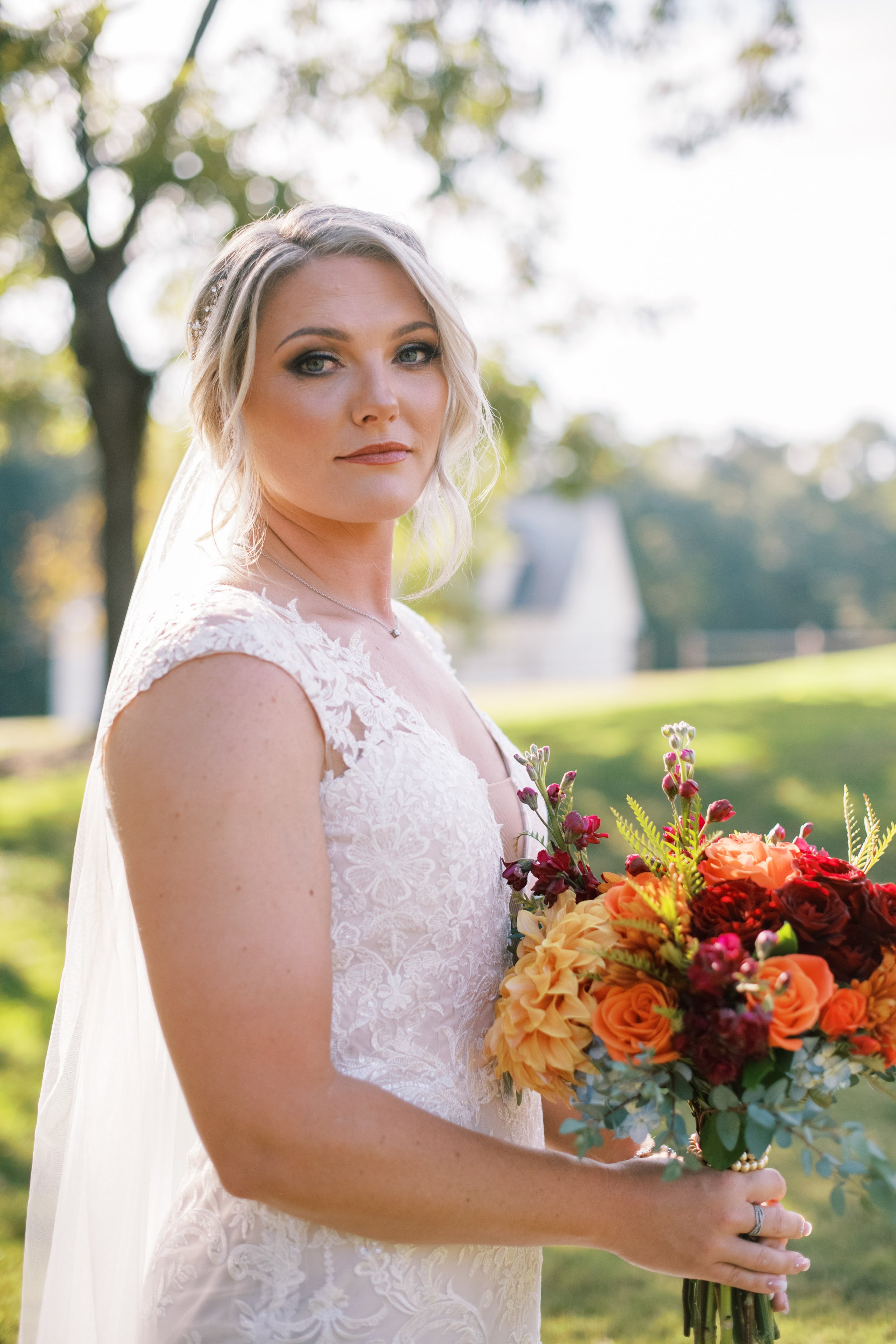 Fall Bridal Hair and Makeup Walnut Hill NC Wedding Venue Fancy This Photography