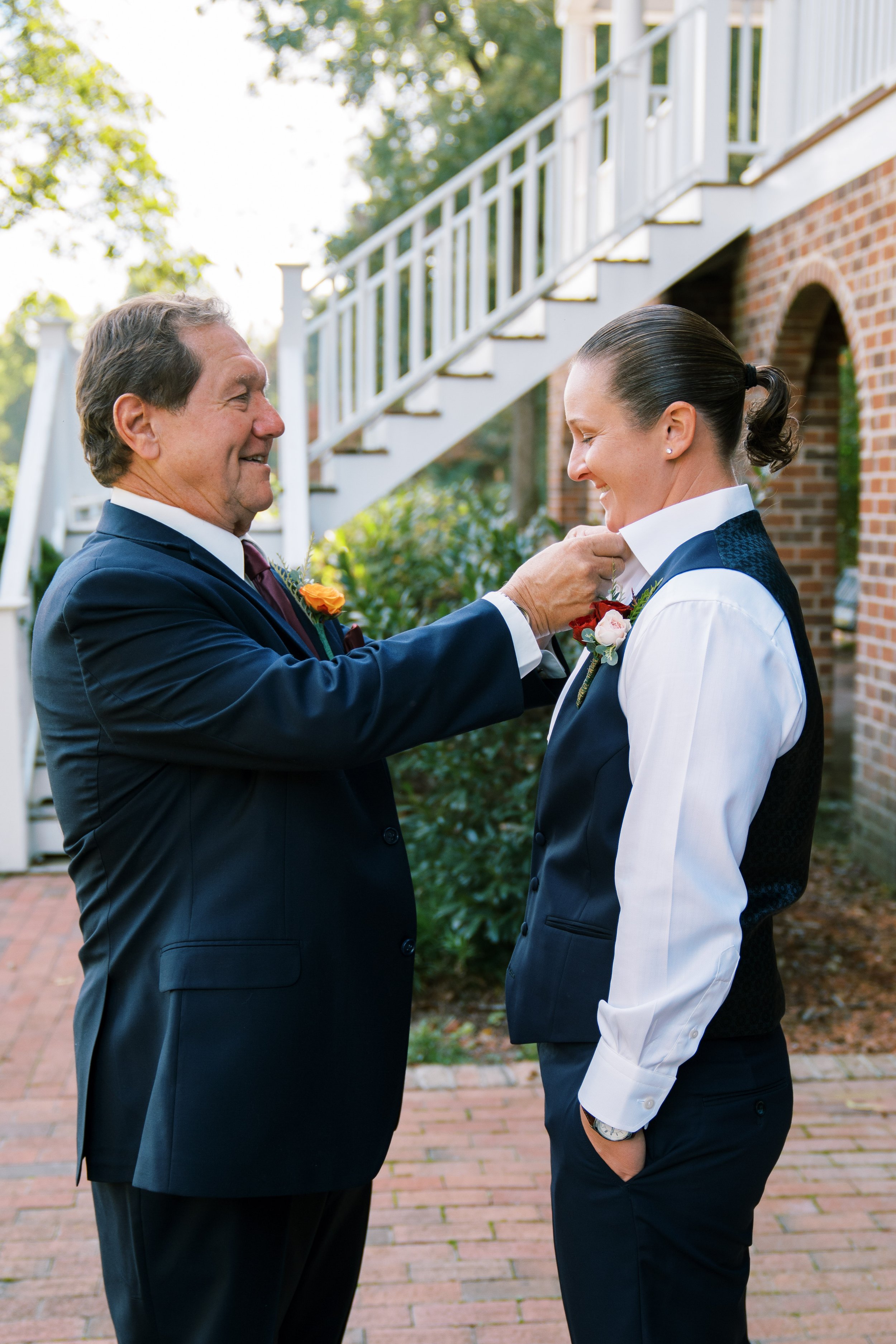 Father and Bride at Walnut Hill NC Wedding Venue Fancy This Photography