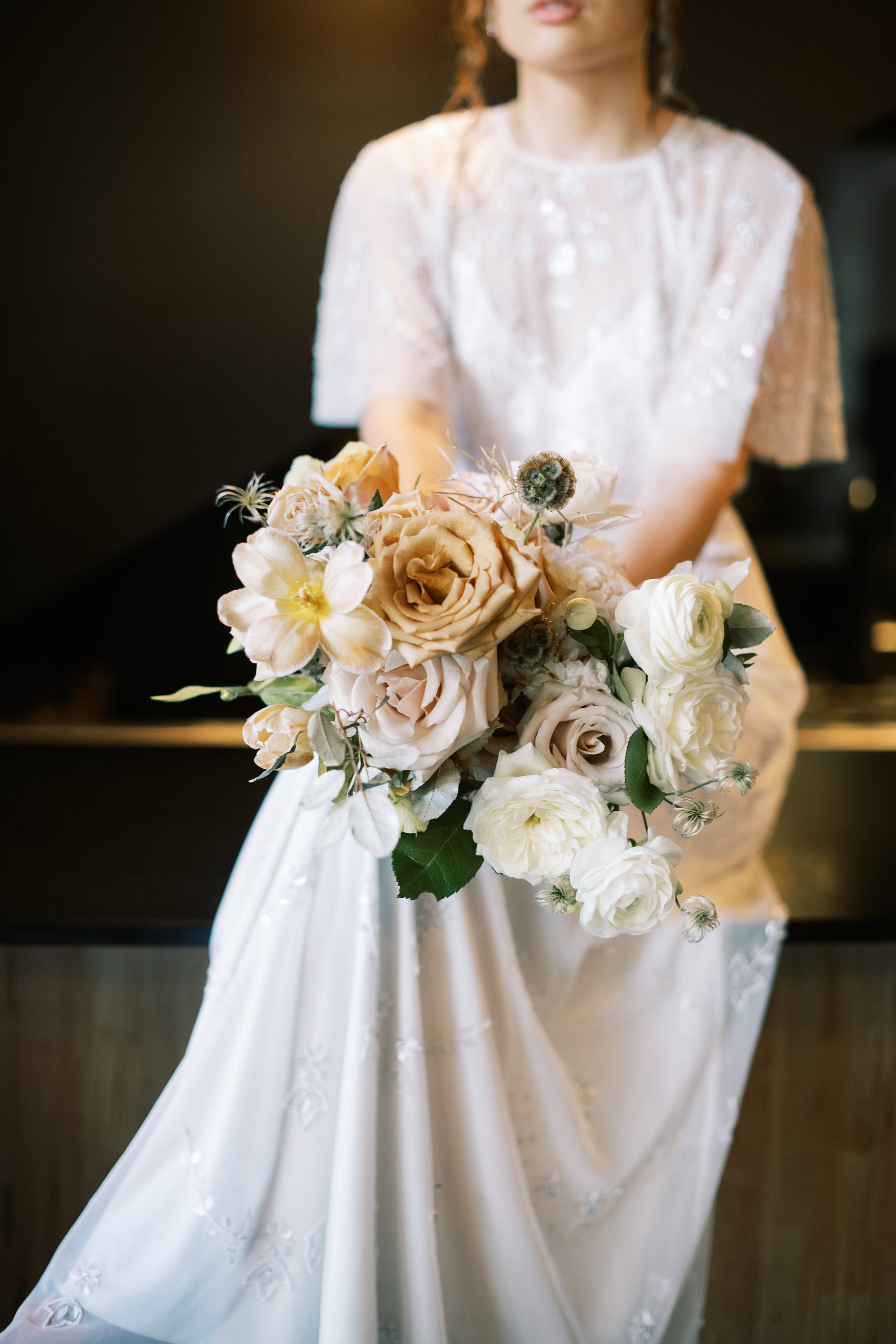 Bridal Bouquet Sweet Love Blossoms Whitaker &amp; Atlantic Raleigh NC Wedding Venue Fancy This Photography