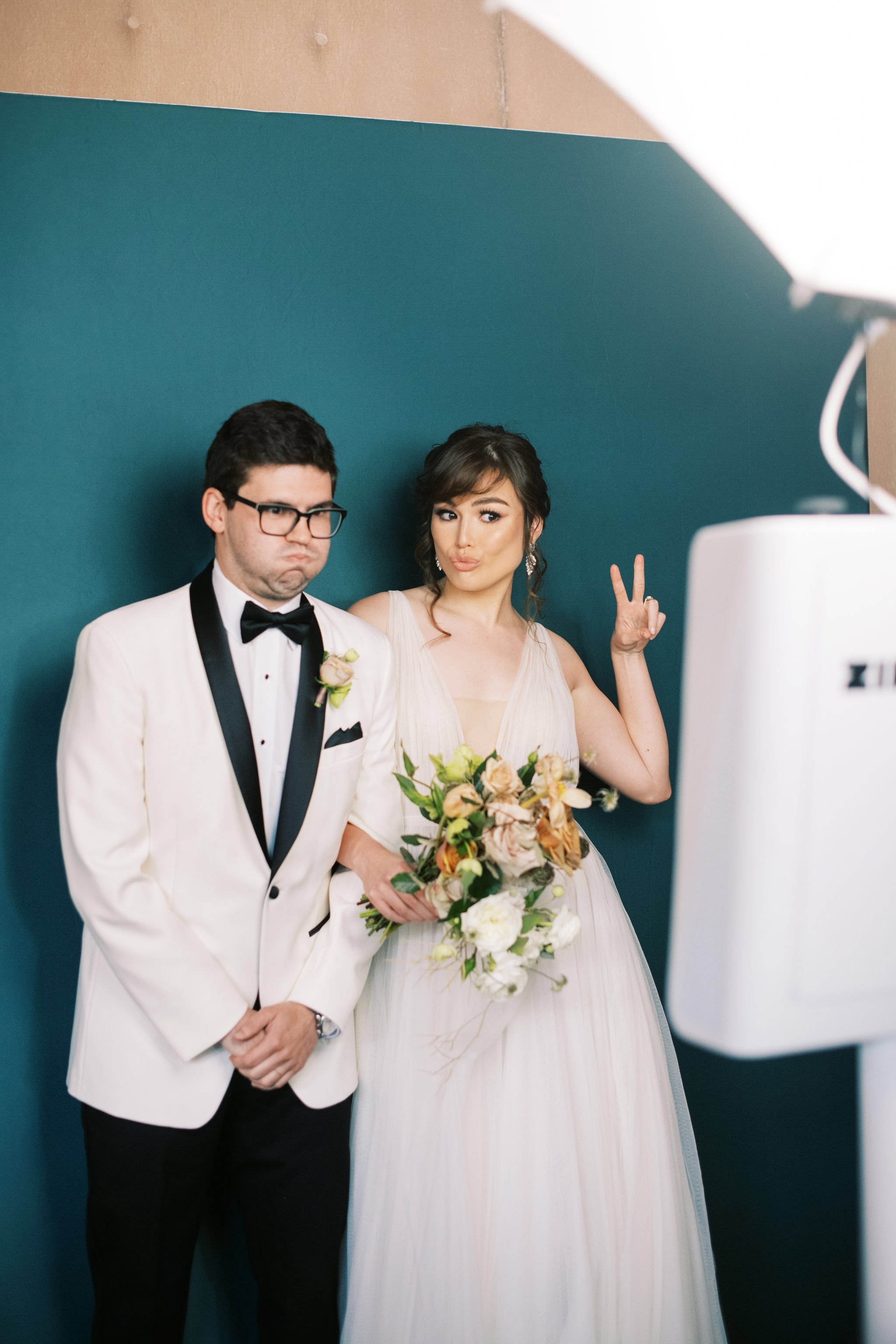 Bride and Groom Photo Booth Whitaker &amp; Atlantic Raleigh NC Wedding Venue Fancy This Photography