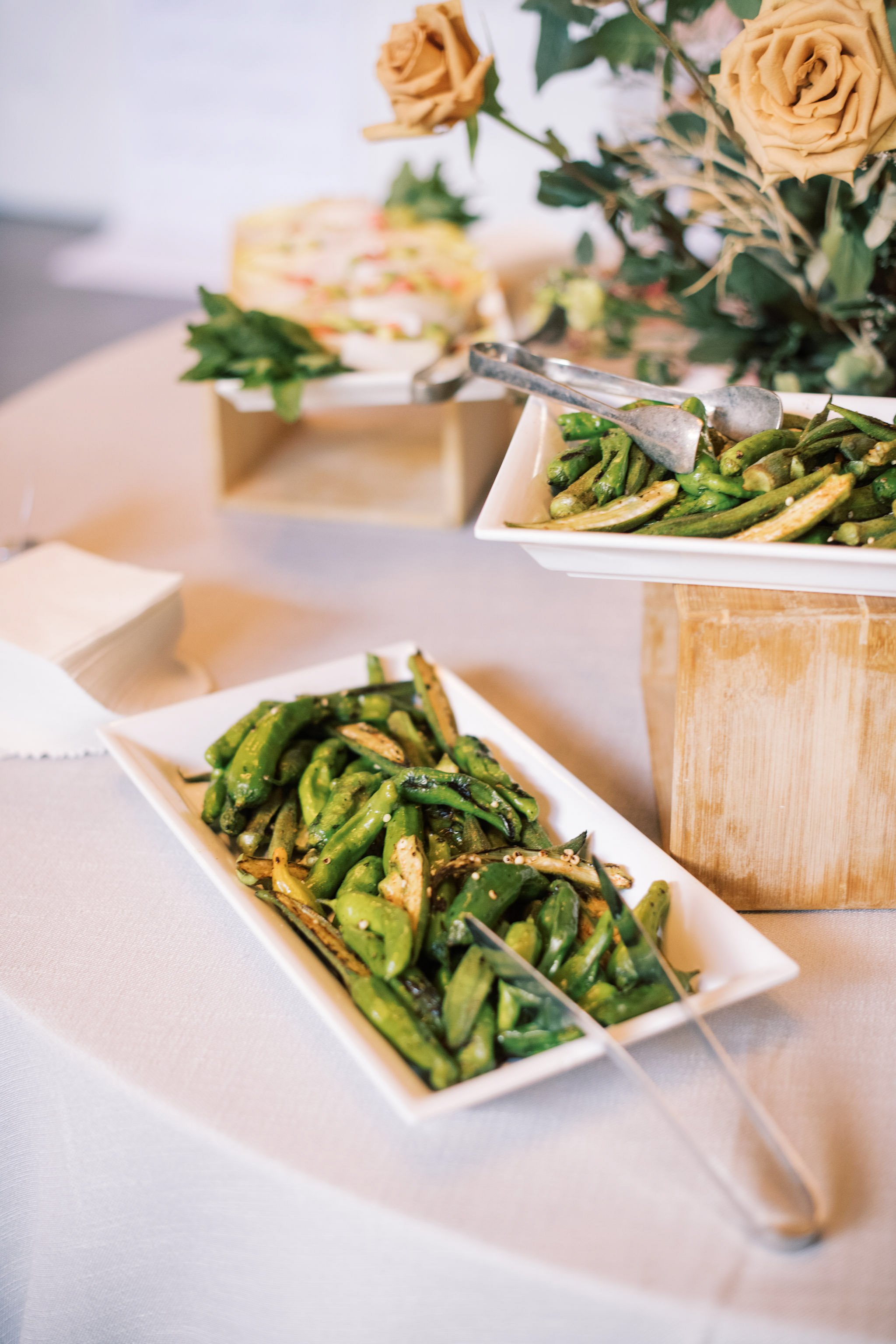 Okra PoshNosh Catering Appetizers Whitaker &amp; Atlantic Raleigh NC Wedding Venue Fancy This Photography