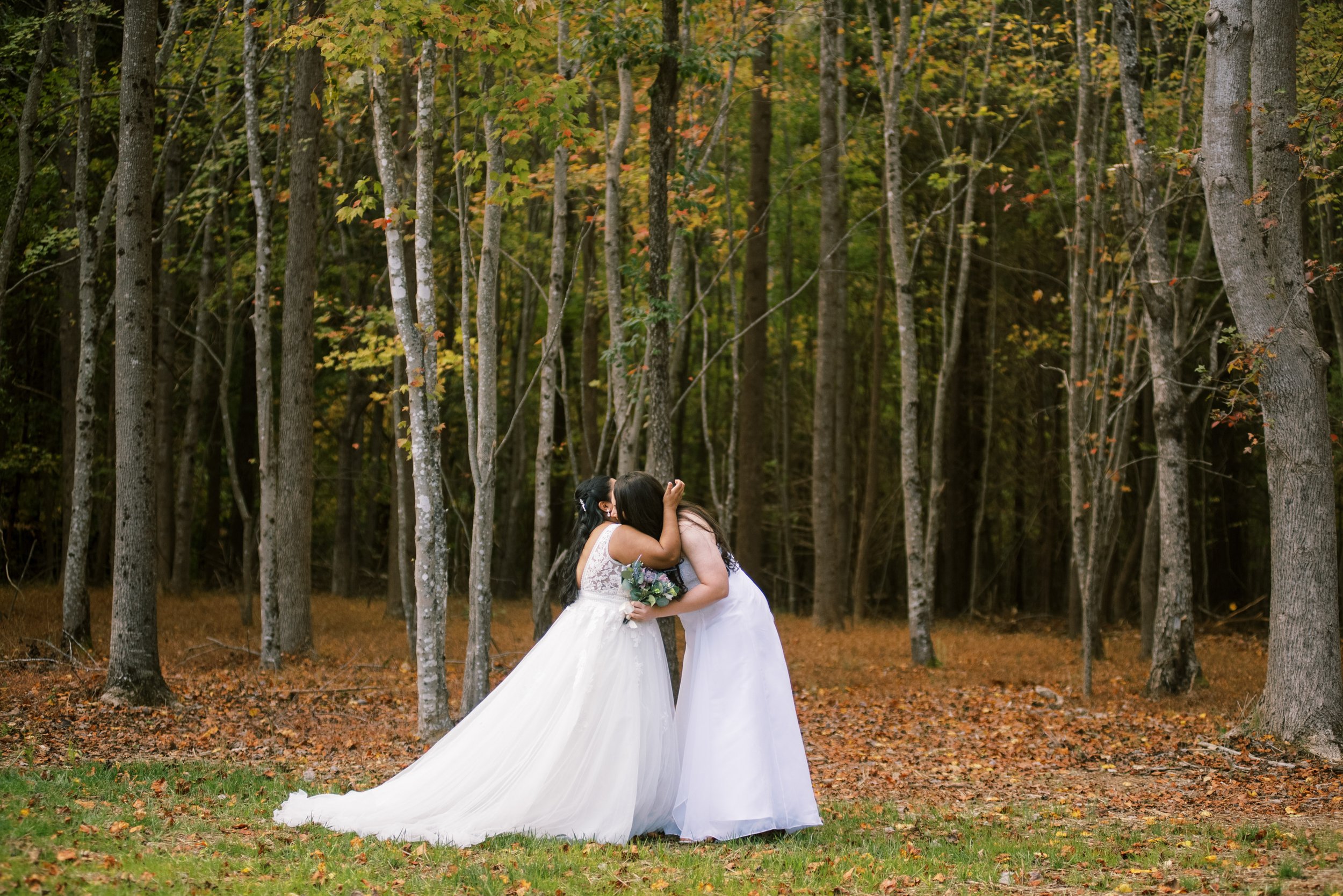 First Look Moment Beautiful Mebane NC Wedding in Family's Backyard Fancy This Photography