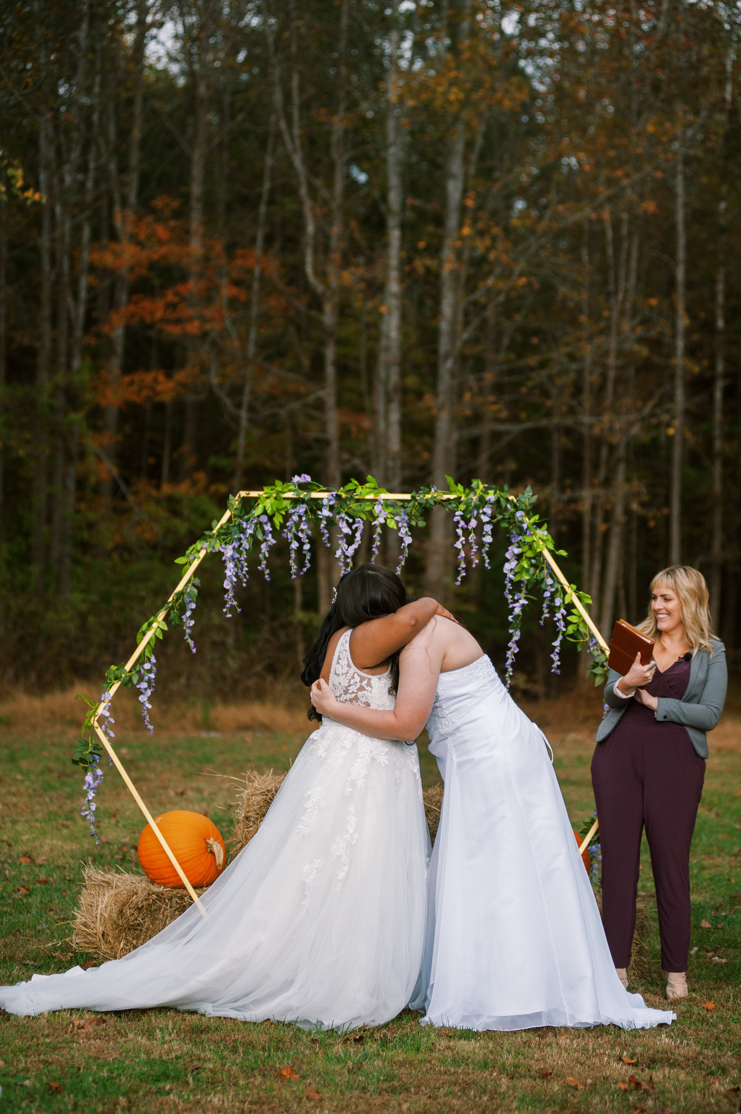 Brides Embrace Beautiful Mebane NC Wedding in Family's Backyard Fancy This Photography