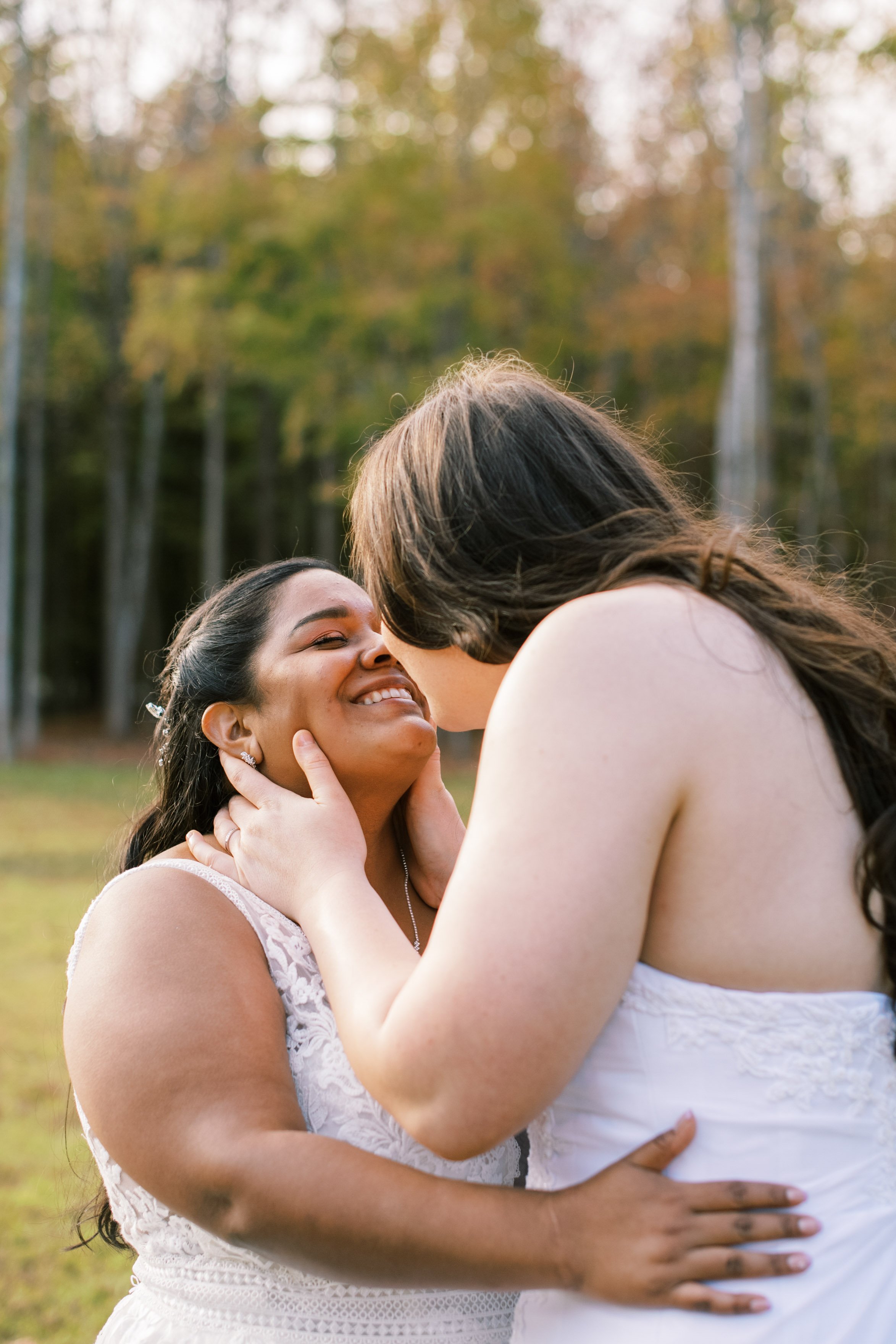 Brides in Love Beautiful Mebane NC Wedding in Family's Backyard Fancy This Photography