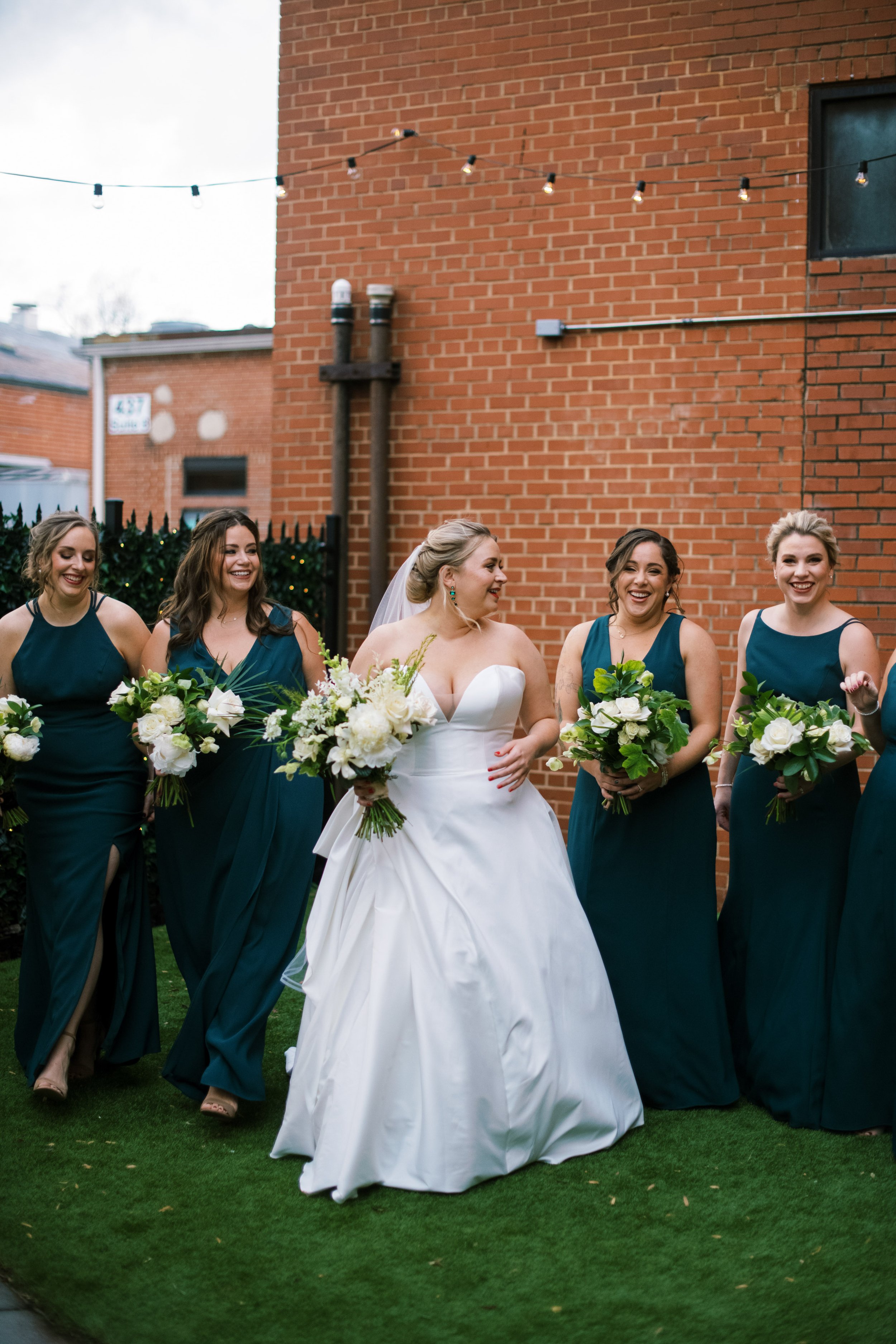 Winter Bride and Bridesmaids Wedding at The Cloth Mill at Eno River&nbsp;Fancy This Photography