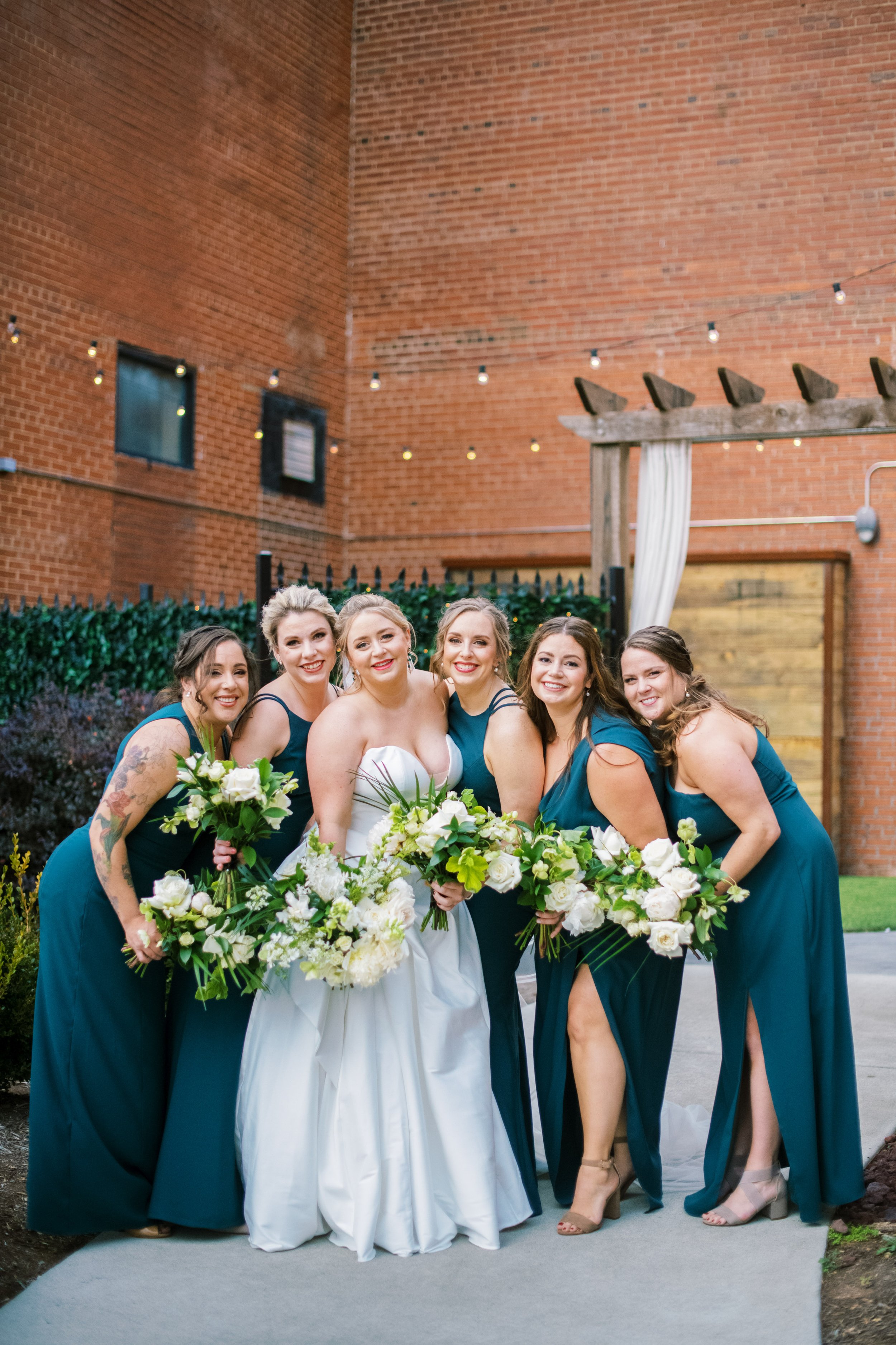 Bride and Bridesmaids Wedding at The Cloth Mill at Eno River&nbsp;Fancy This Photography