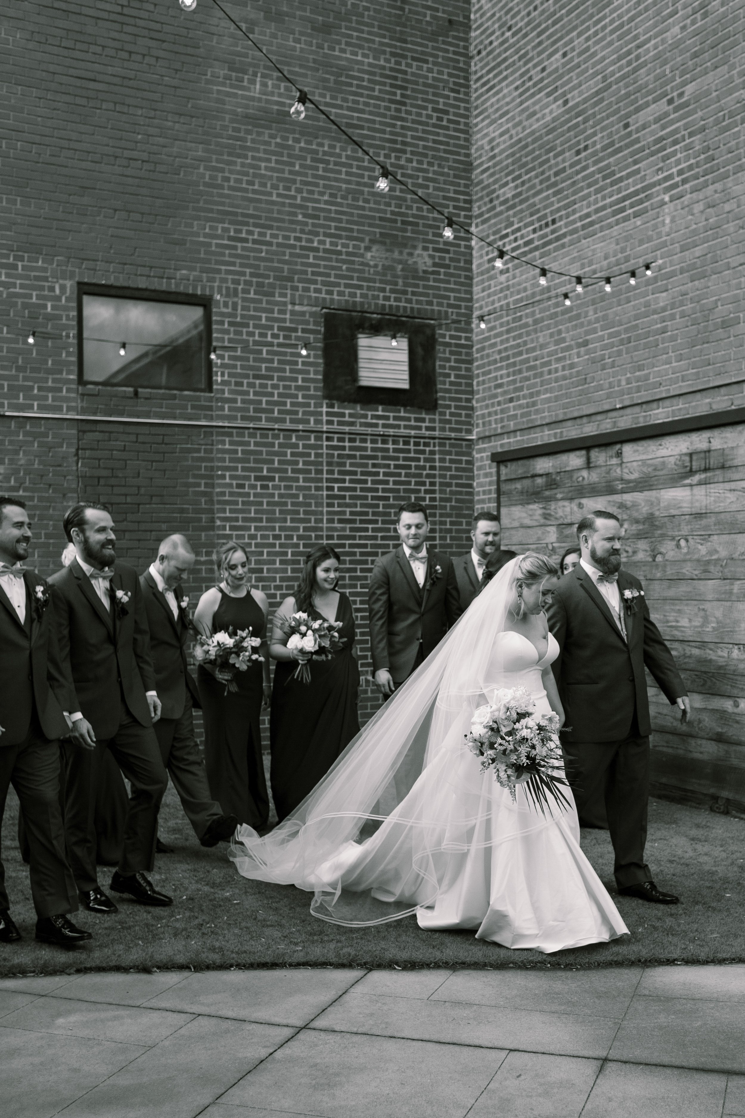 Wedding Party Walk Wedding at The Cloth Mill at Eno River&nbsp;Fancy This Photography